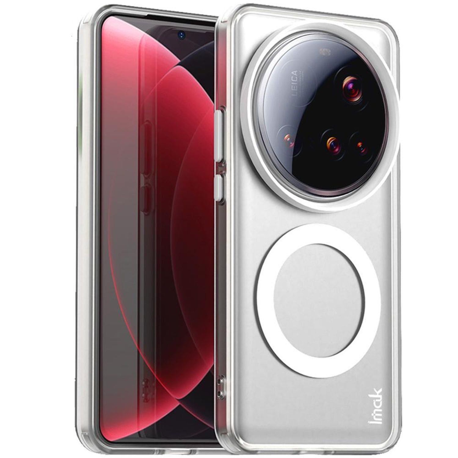 Wigento Handyhülle Für Xiaomi 15 Ultra IMAK Candy Design Magsafe Hybrid TPU Hülle Weiß, Magsafe Funktion, Stoßschutz, präzise Aussparungen