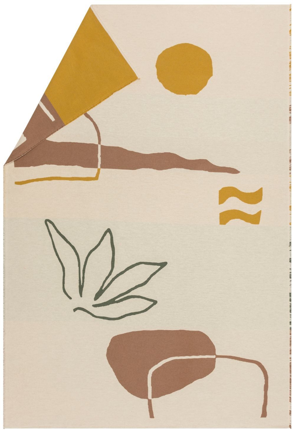 DAVID FUSSENEGGER Tagesdecke Bett Divan Überwurf Nova 'Nature Shapes' 145 x 220 cm Rohweiß
