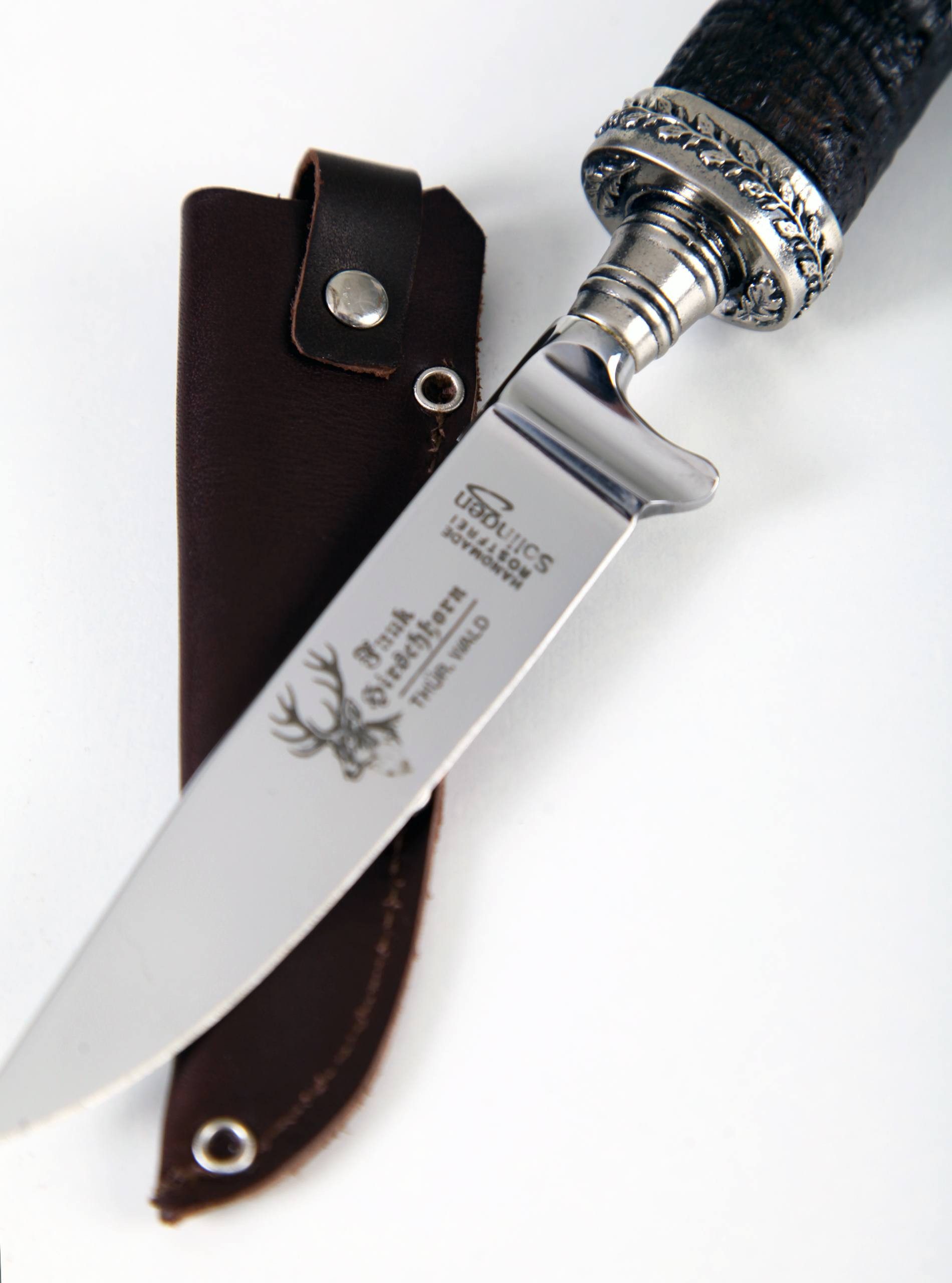 Almbock Taschenmesser Handgefertigtes Jagdmesser Trachtenmesser aus echter Gamskrucke, (1 St)