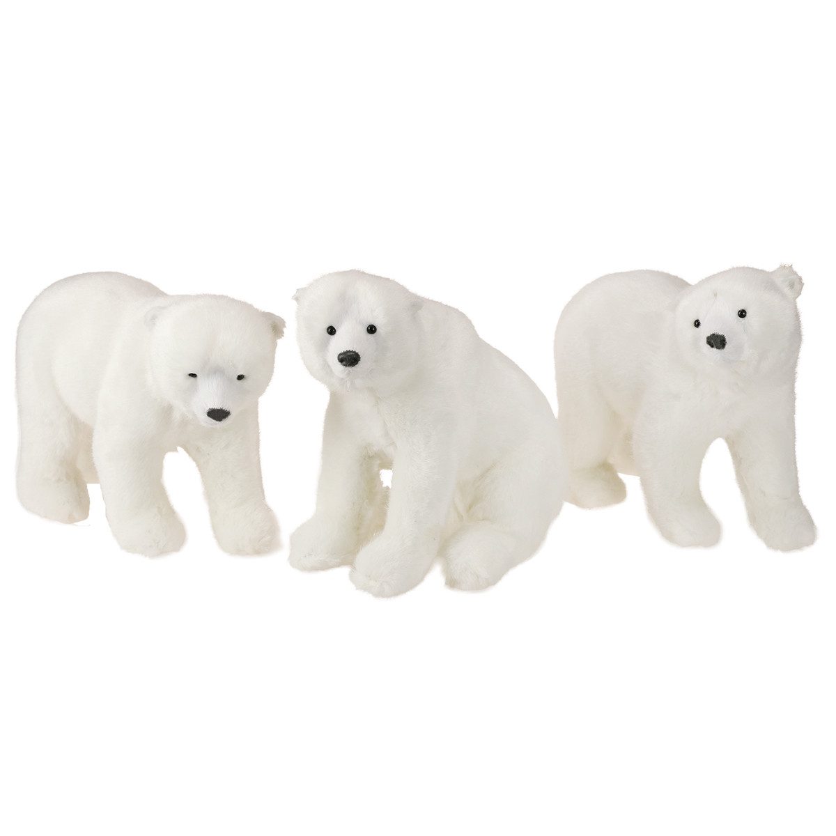 Kaemingk Weihnachtsmann Eisbär Dekofiguren für Winter und Weihnachten, 3 Stück