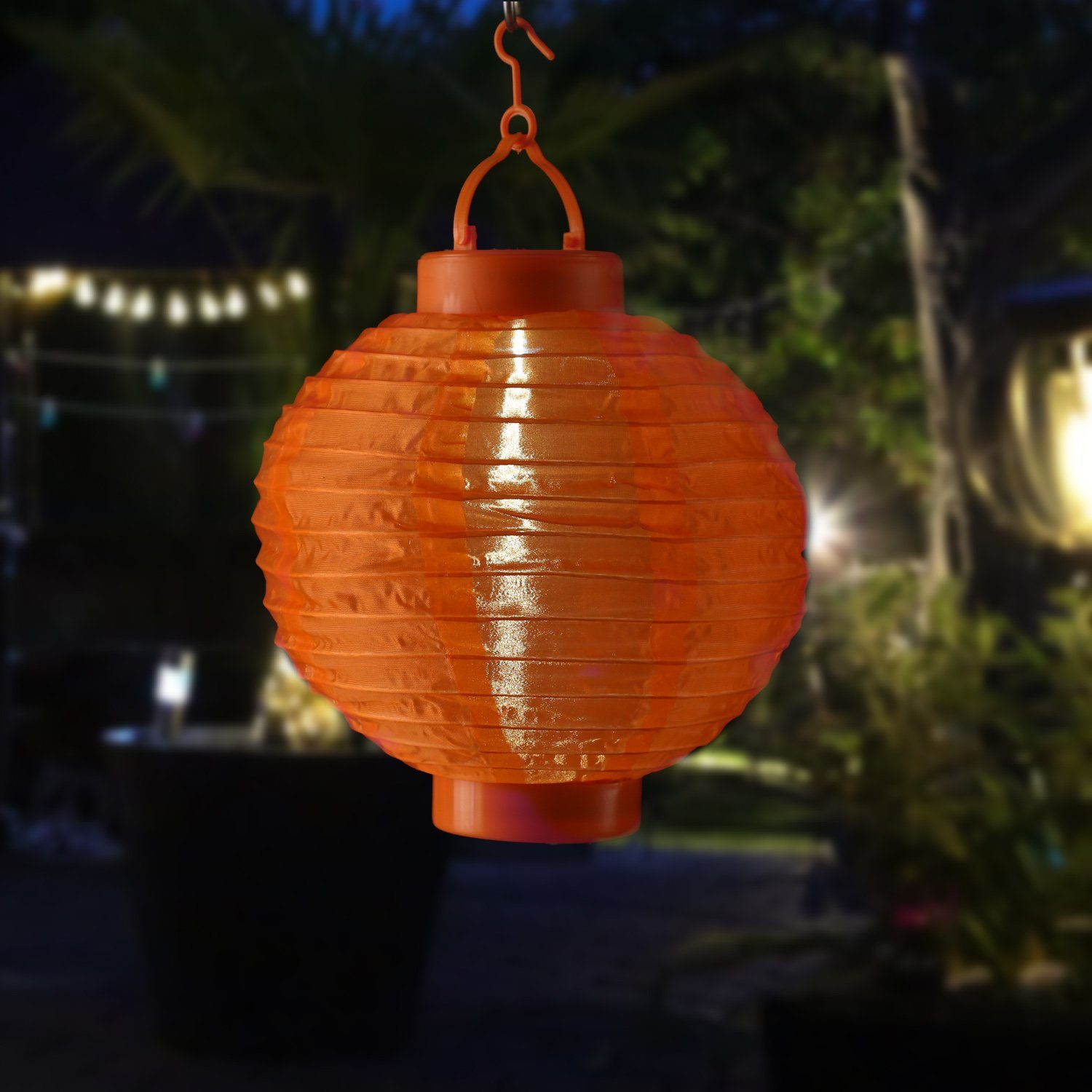 MARELIDA LED Lampion LED Solar Lampion 20cm Party Balkon Terrasse Garten Laterne orange, LED Classic, kaltweiss (5300K bis 6000K)