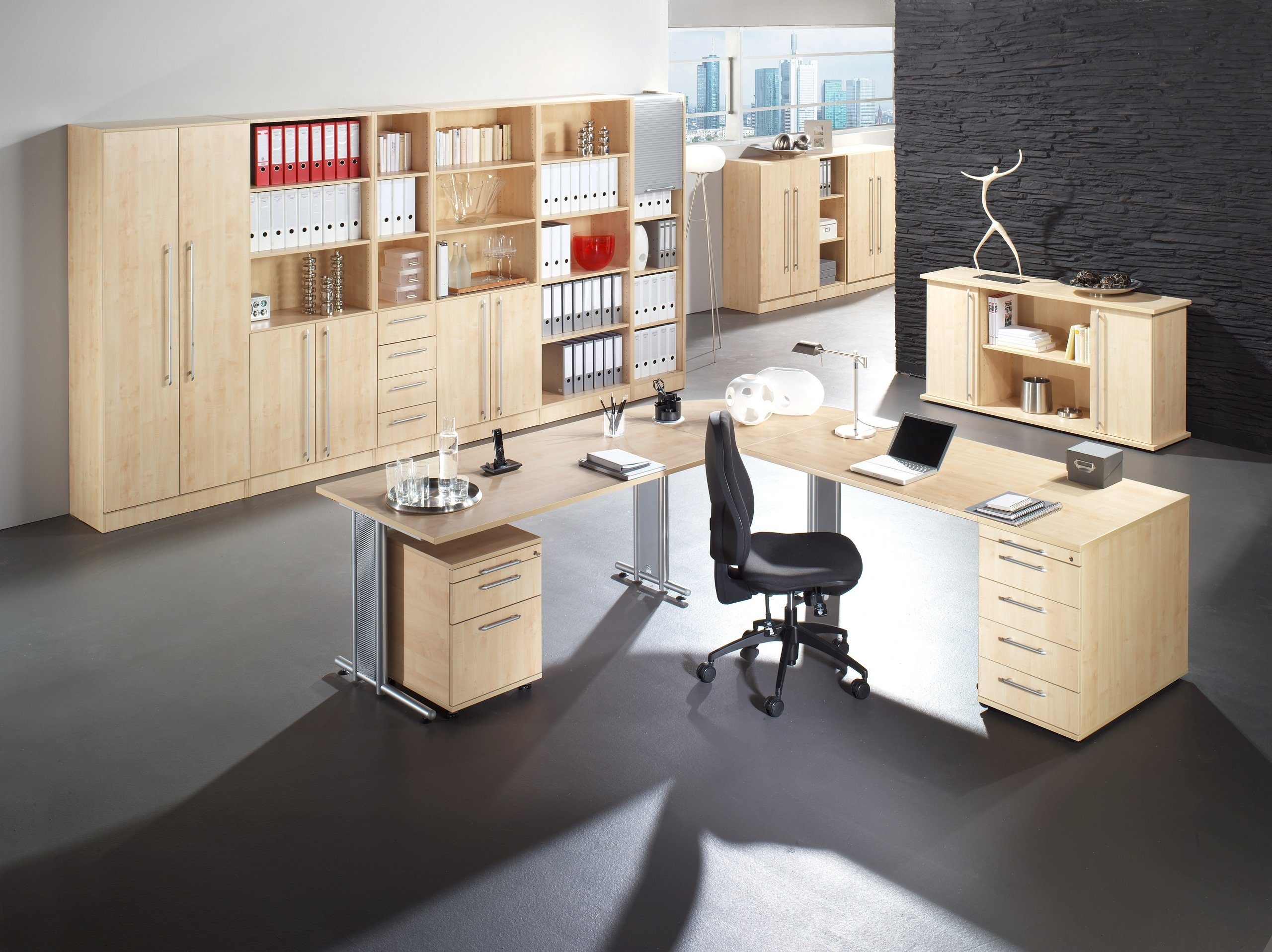 Grau Dekor: Schreibtisch cm 80 120 - x bümö Rechteck: Schreibtisch Serie-N,