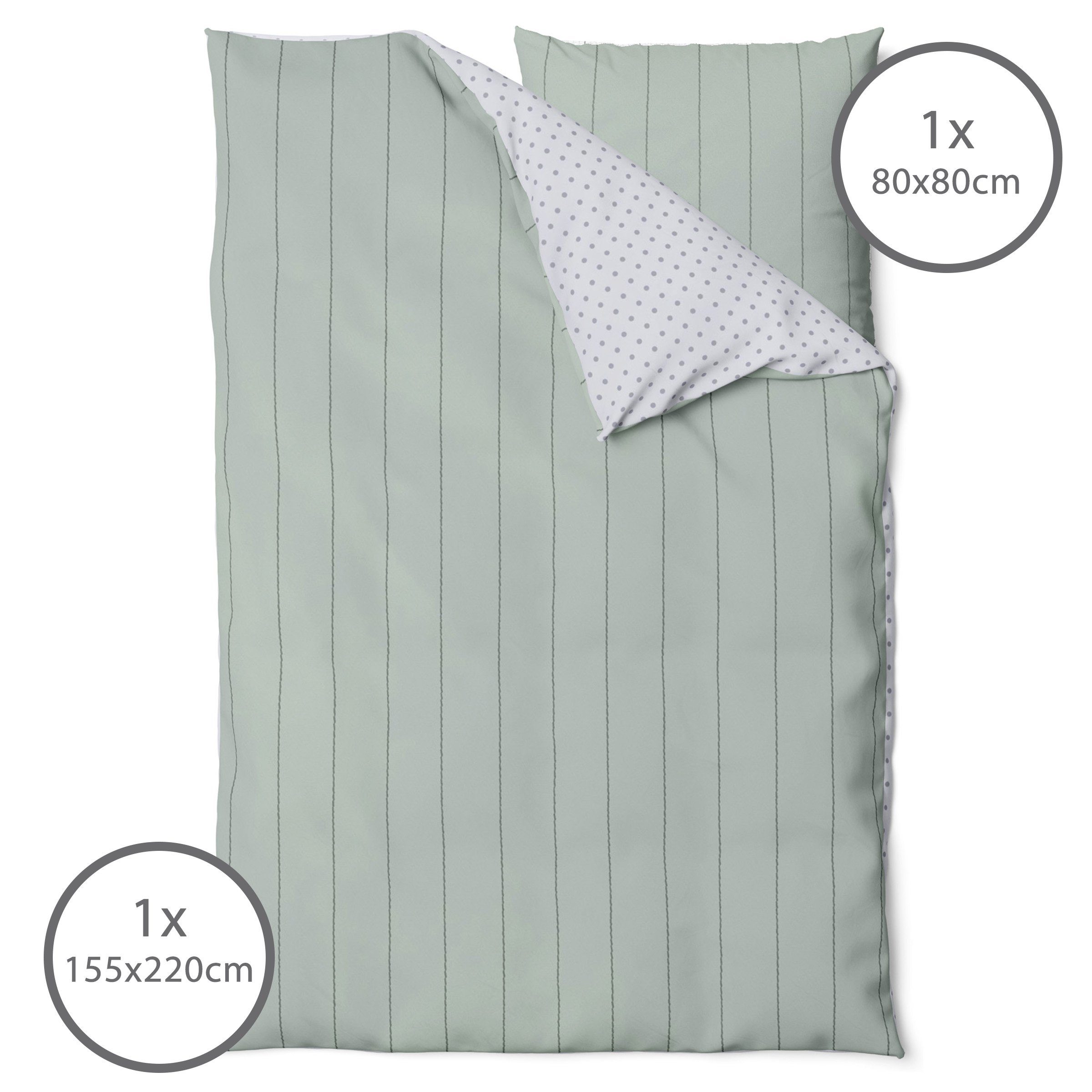 LINKHOFF Wendebettwäsche Biber Bettwäsche 135x200 / 155x220 + Kissen 80x80, günstig online kaufen