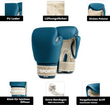 ScSPORTS® Boxsack Boxsack Set 25kg Gefüllt Boxhandschuhen Boxbandagen Erwachsene Boxset