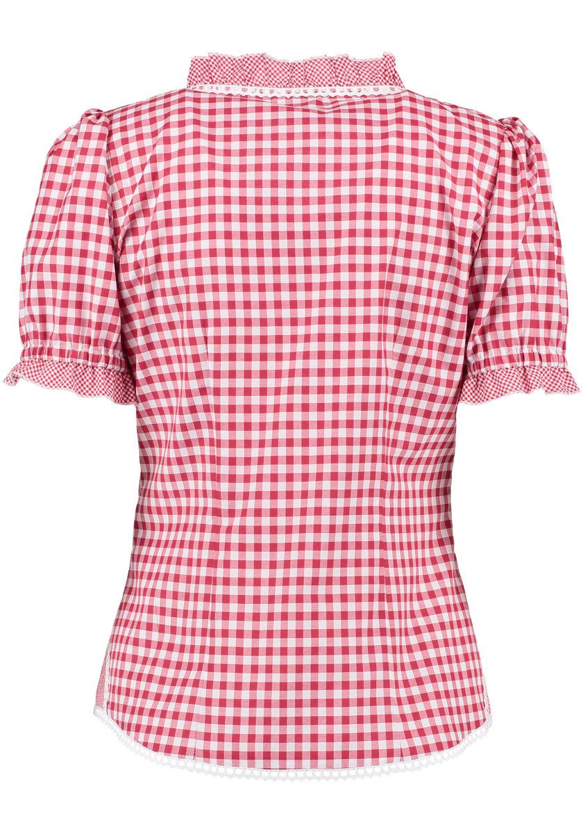 OS Trachten Trachtenbluse Poror Kurzarmbluse mit Rundhalsausschnitt mit Rüs günstig online kaufen