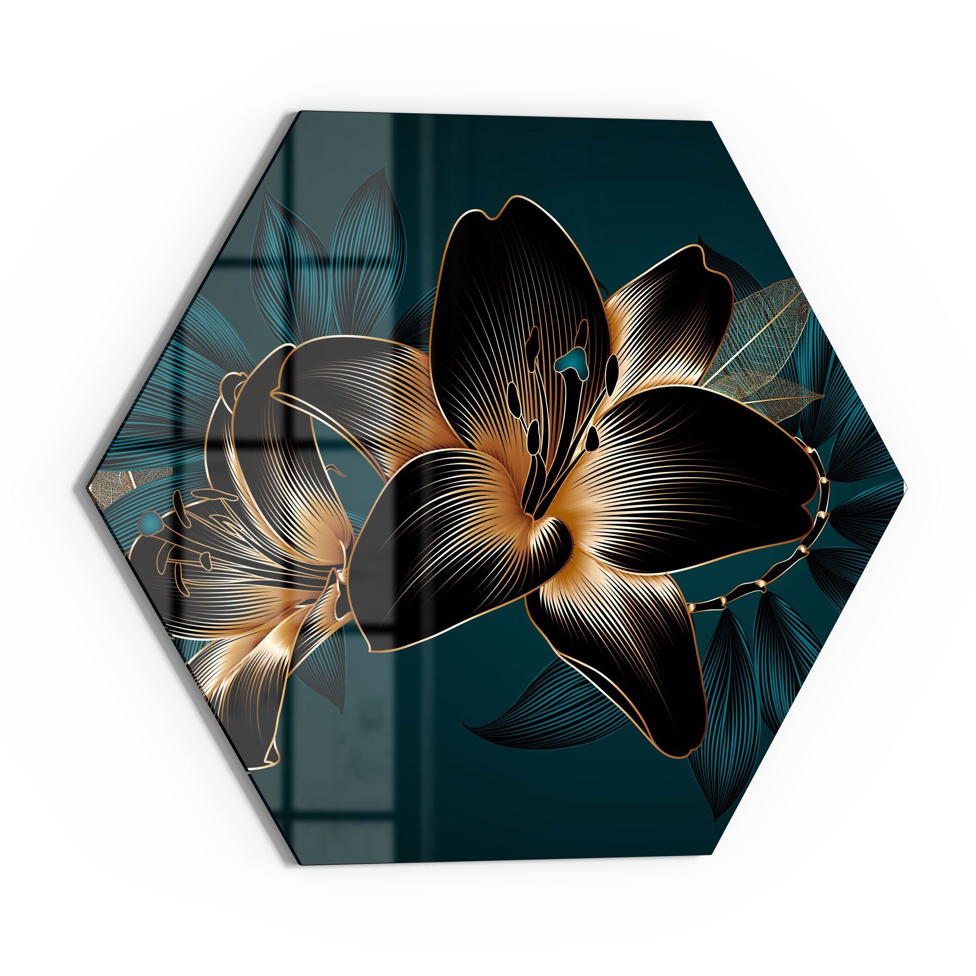 DEQORI Glasbild 'Hochwertige Liliengrafik', 'Hochwertige Liliengrafik', günstig online kaufen
