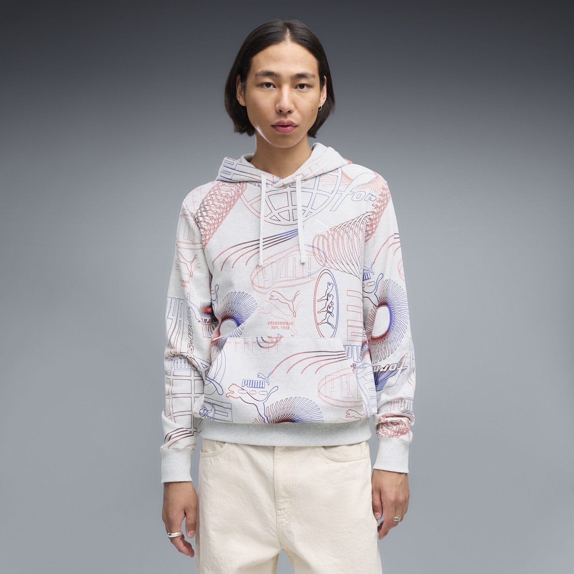 PUMA Hoodie Essentials Printed Graphic Hoodie Herren