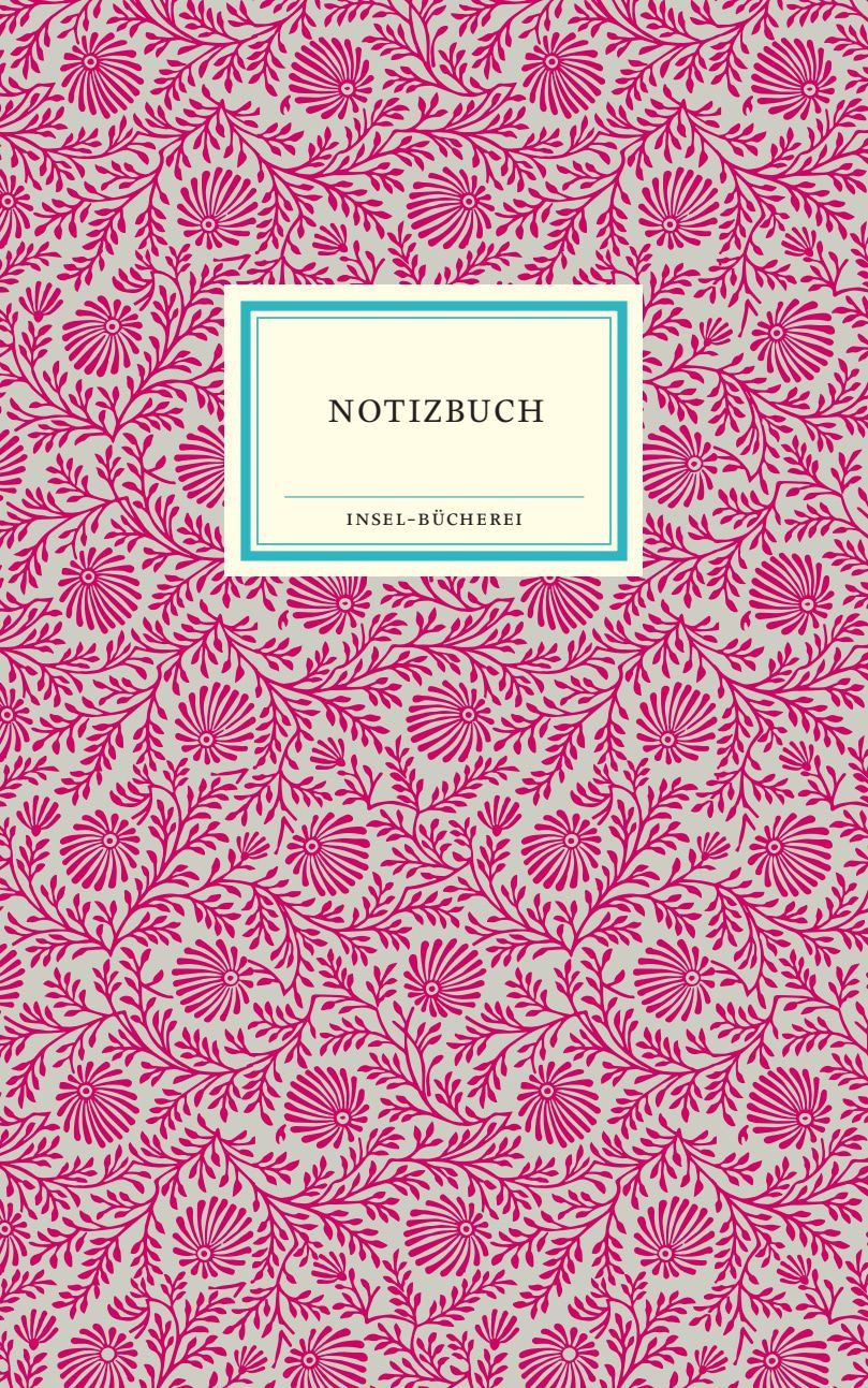 Schulheft Notizbuch Insel-Bücherei »Blumendekor magenta« Hardcover, A5, Blanko