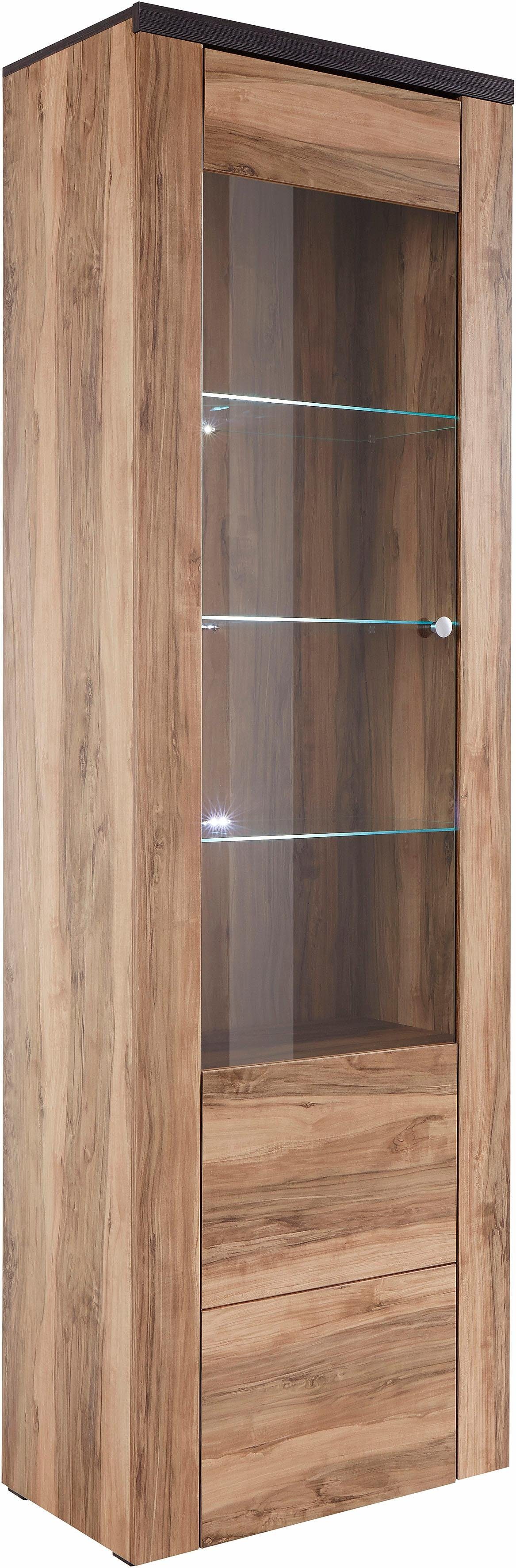 OTTO home Vitrine Larona, zeitlose Glasvitirne, Hochschrank Höhe 205,6 cm Stauraumvitrine mit dekorativer Rahmenoptik