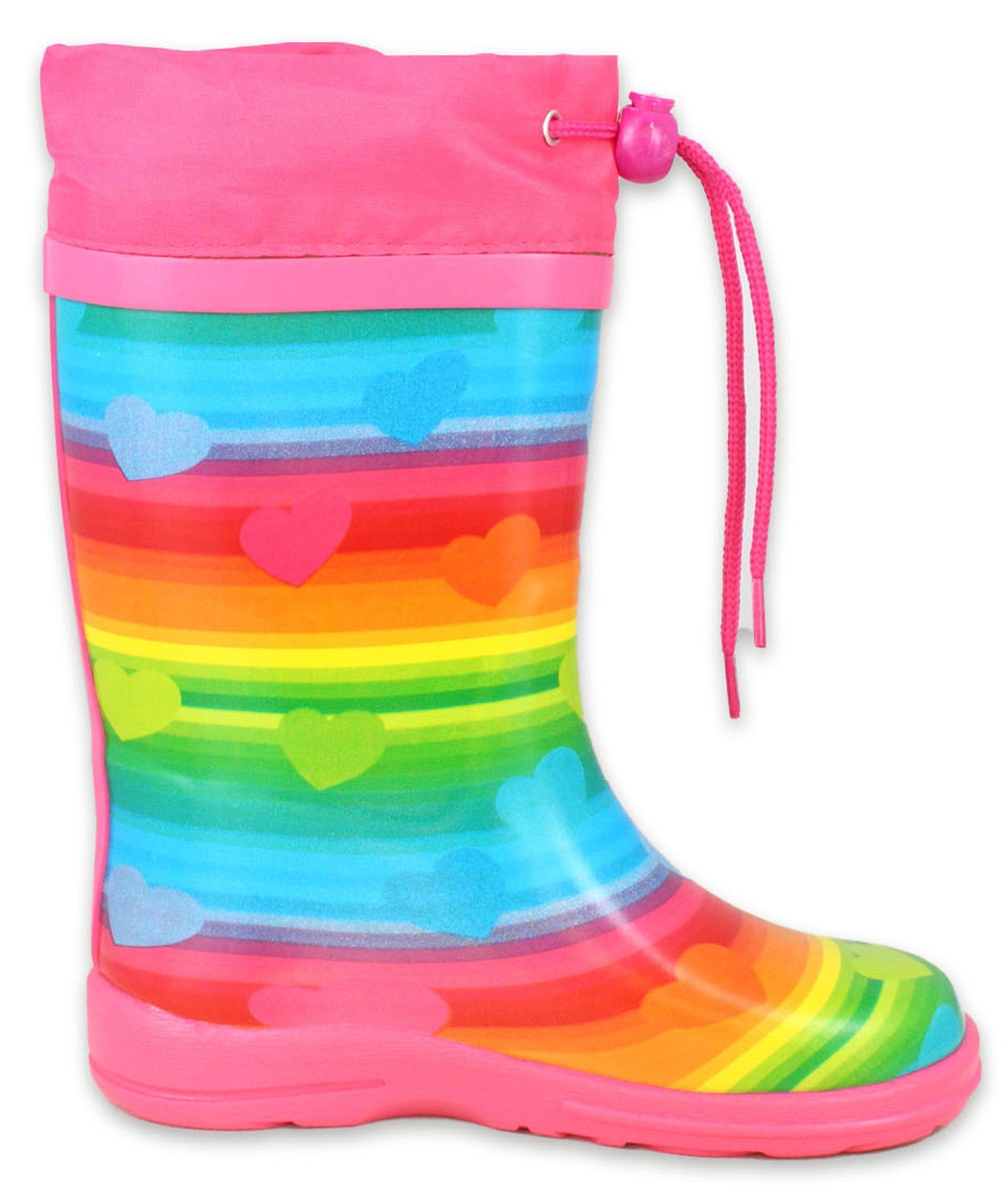 Beck Gummistiefel Regenbogen Gummistiefel (wasserdichter, schmaler Stiefel, für trockene Füße und gute Laune) herausnehmbare Innensohle, flexibler weicher Natur – Bild 5 von 5