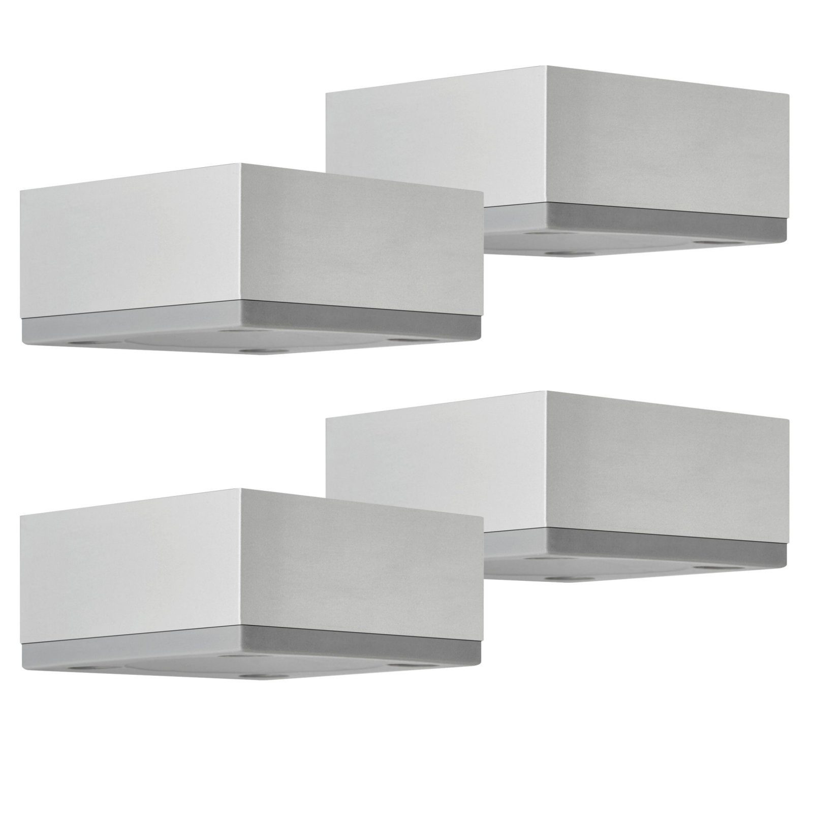 SO-TECH® Möbelfuß 4er Set MOTEL 65 x 65 mm Höhe: 25-35 mm, Höhe 30 mm, Silberoptik