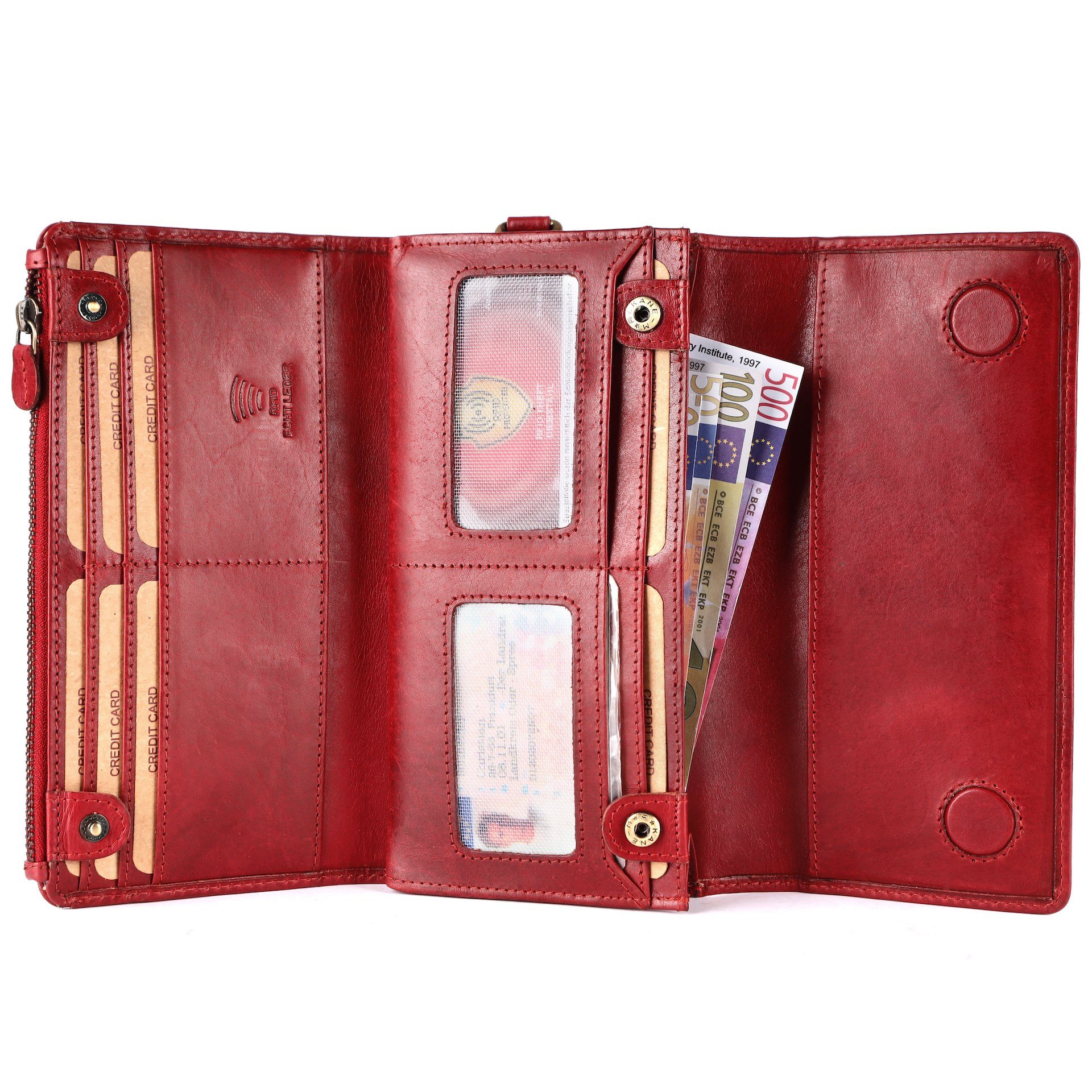 Benthill Geldbörse Damen Echt Leder Portemonnaie Groß RFID Vintage Geldbeut günstig online kaufen