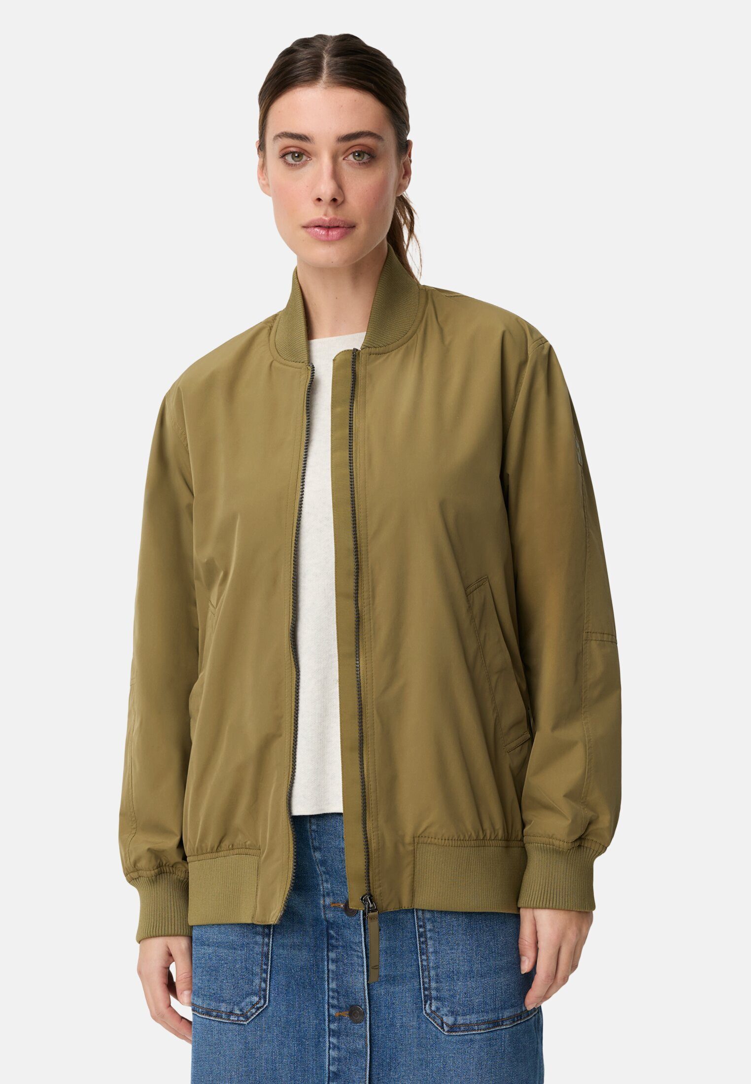 camel active Bomberjacke Bomberjacke mit seitlichem Reißverschluss Langarm
