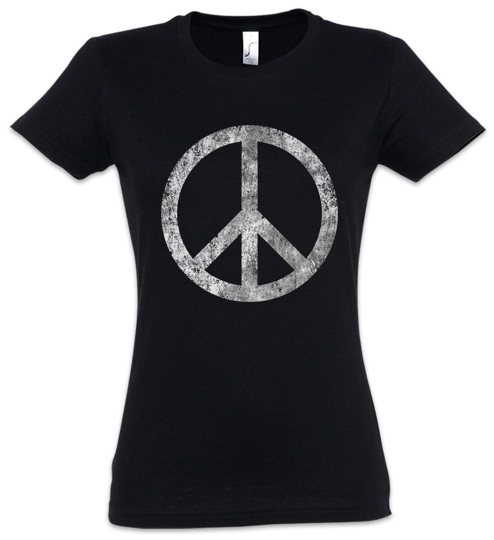 Urban Backwoods Print-Shirt Peace Symbol Damen T-Shirt Sign Logo Frieden Regenbogen Hippie 60s (1-tlg) Cultur Goa Gay Free