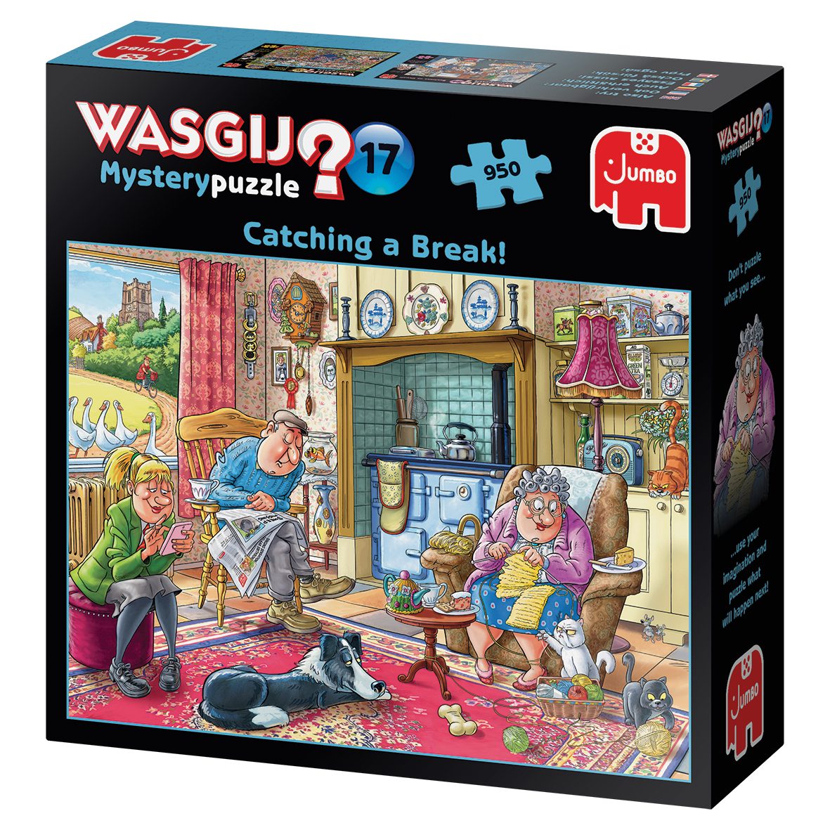 Jumbo Spiele Puzzle Wasgij Mystery 17 Friede, Freude, Eierkuchen! 950 Teile Puzzle, 950 Puzzleteile, Made in Europe