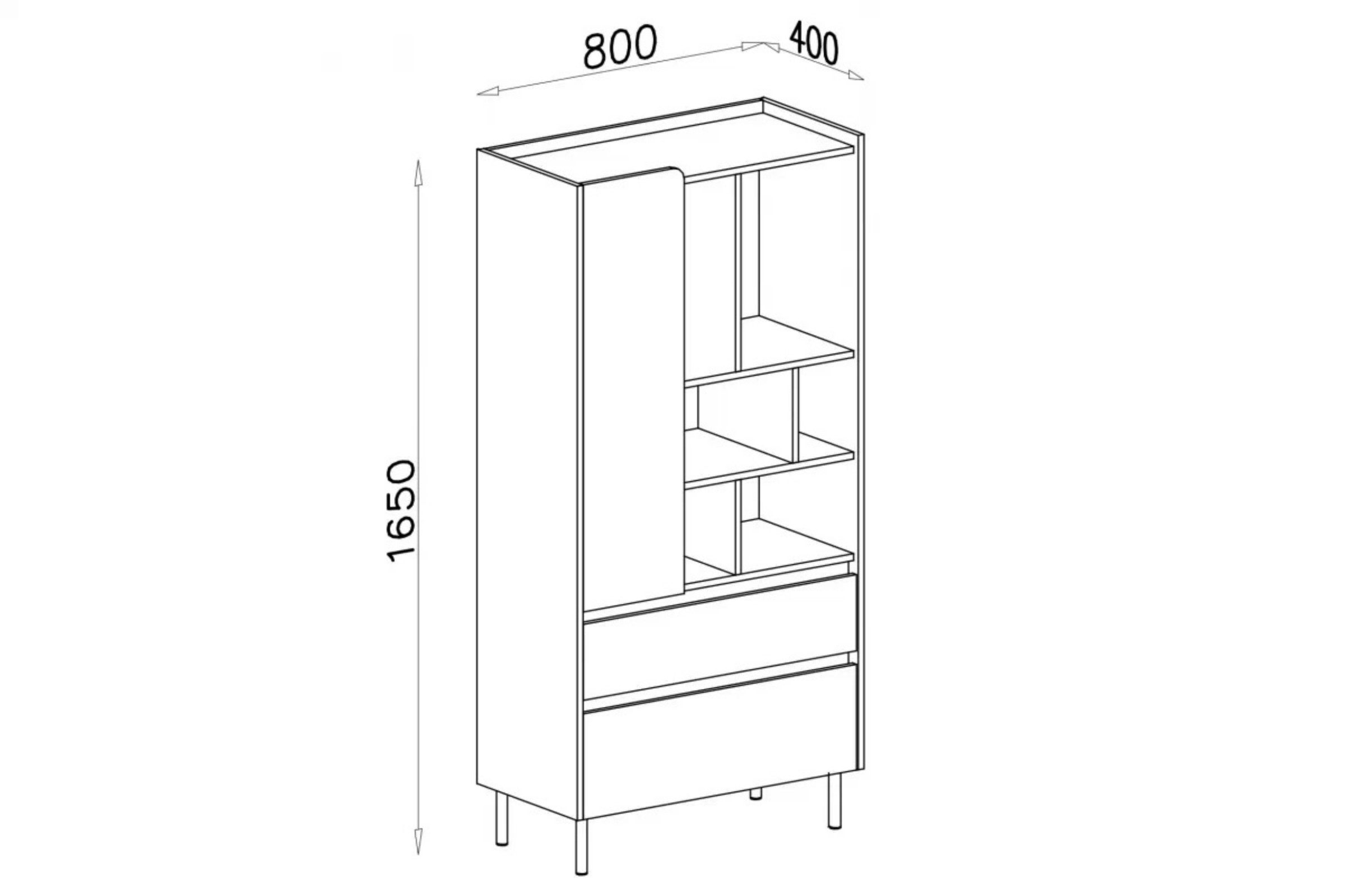 Deine Möbel 24 Hochkommode LIBU 06 Kommode Sideboard (Set, 2 St., Kinderzimmer Jugendzimmer Schlafzimmer), LIBU-Kollektion Beige Eukalyptus Eiche