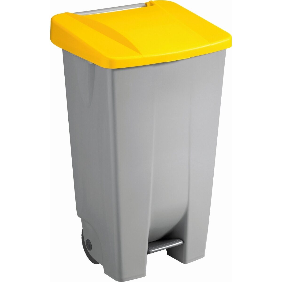 Sunware Papierkorb Abfallcontainer Kunststoff 120l grau mit gelbem Deckel