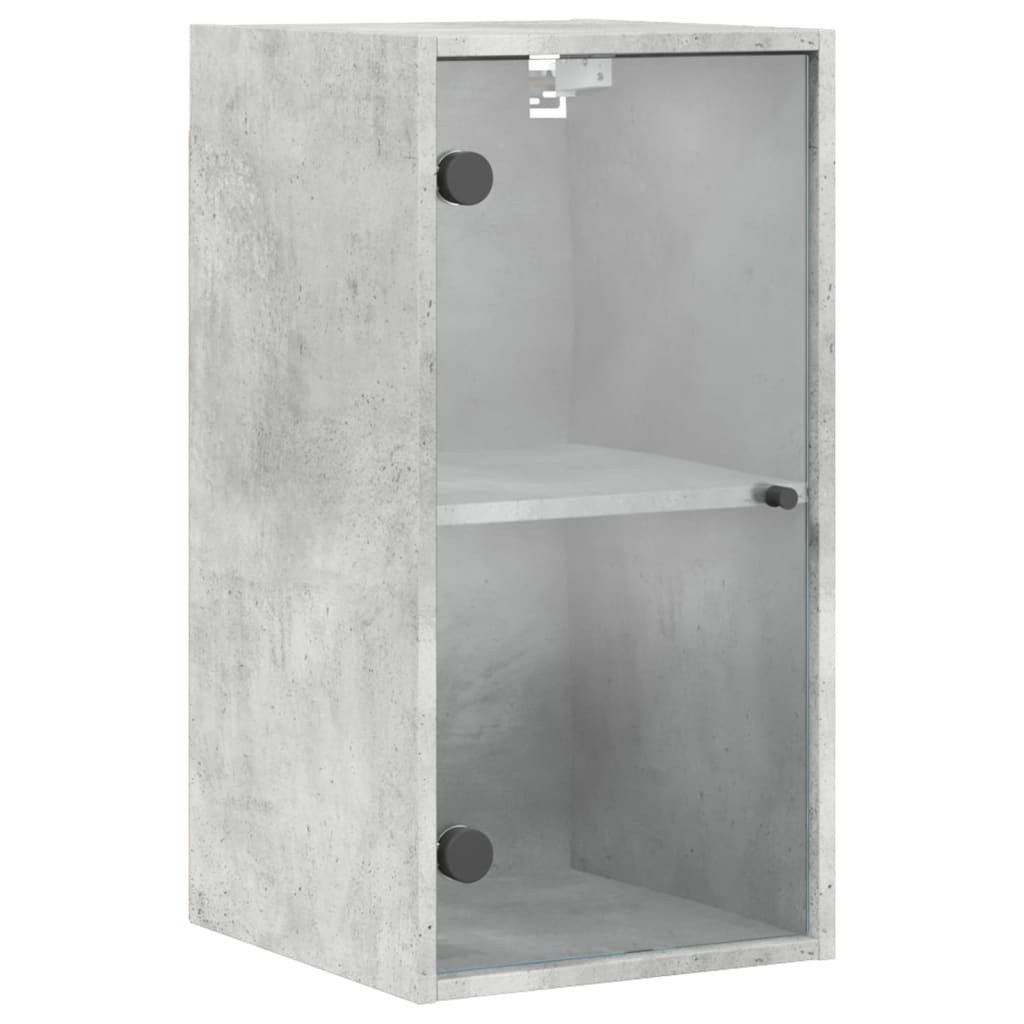vidaXL Glashängeschrank Wandschrank mit Glastüren Betongrau günstig online kaufen