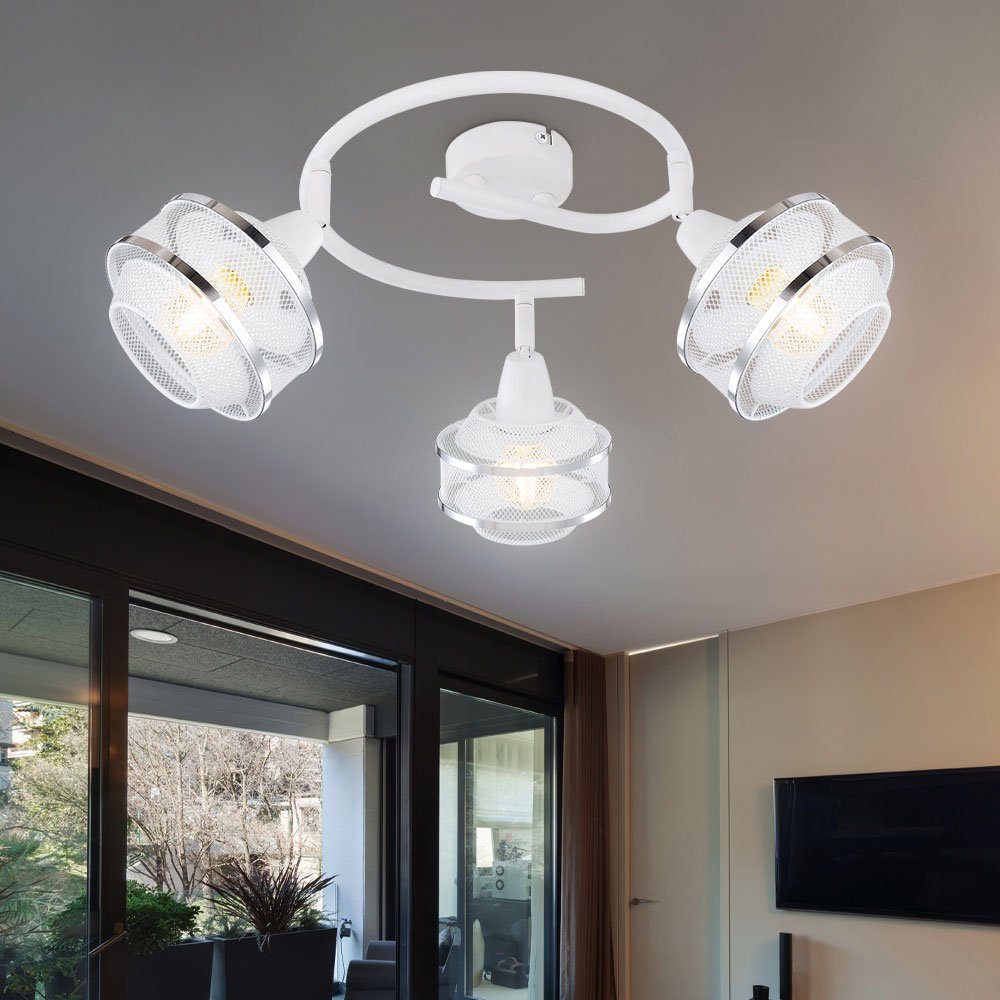 GLOBO LIGHTING Deckenspot, Leuchtmittel nicht inklusive, Decken Spot Lampe Leuchte Rondell Leuchte Metall-Gitter