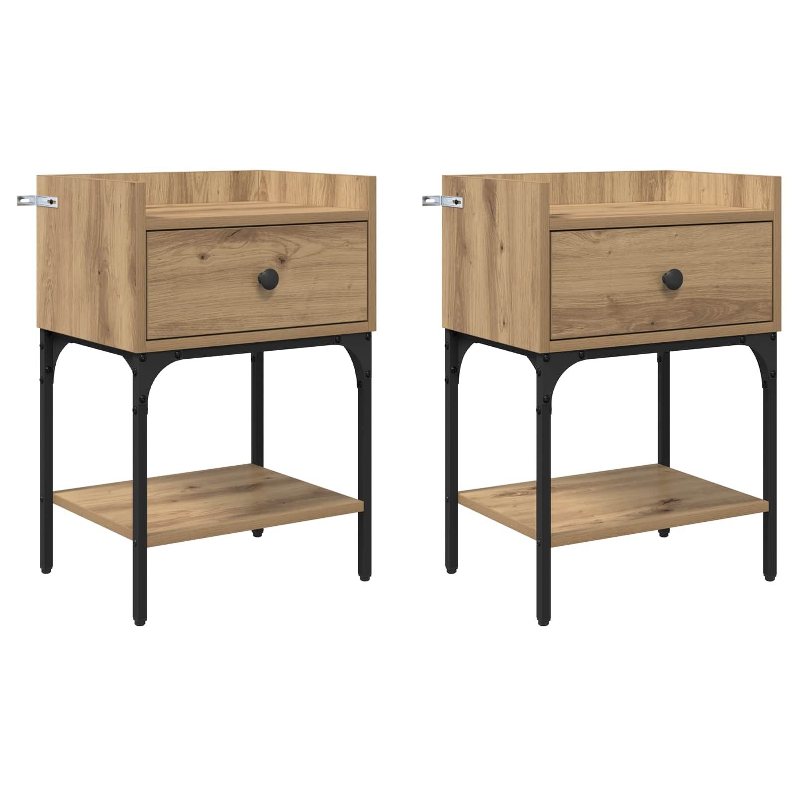 Nachttisch Nachttisch 2 pcs Artisan-Eiche 40 x 29 x 60 cm Holzwerkstoff