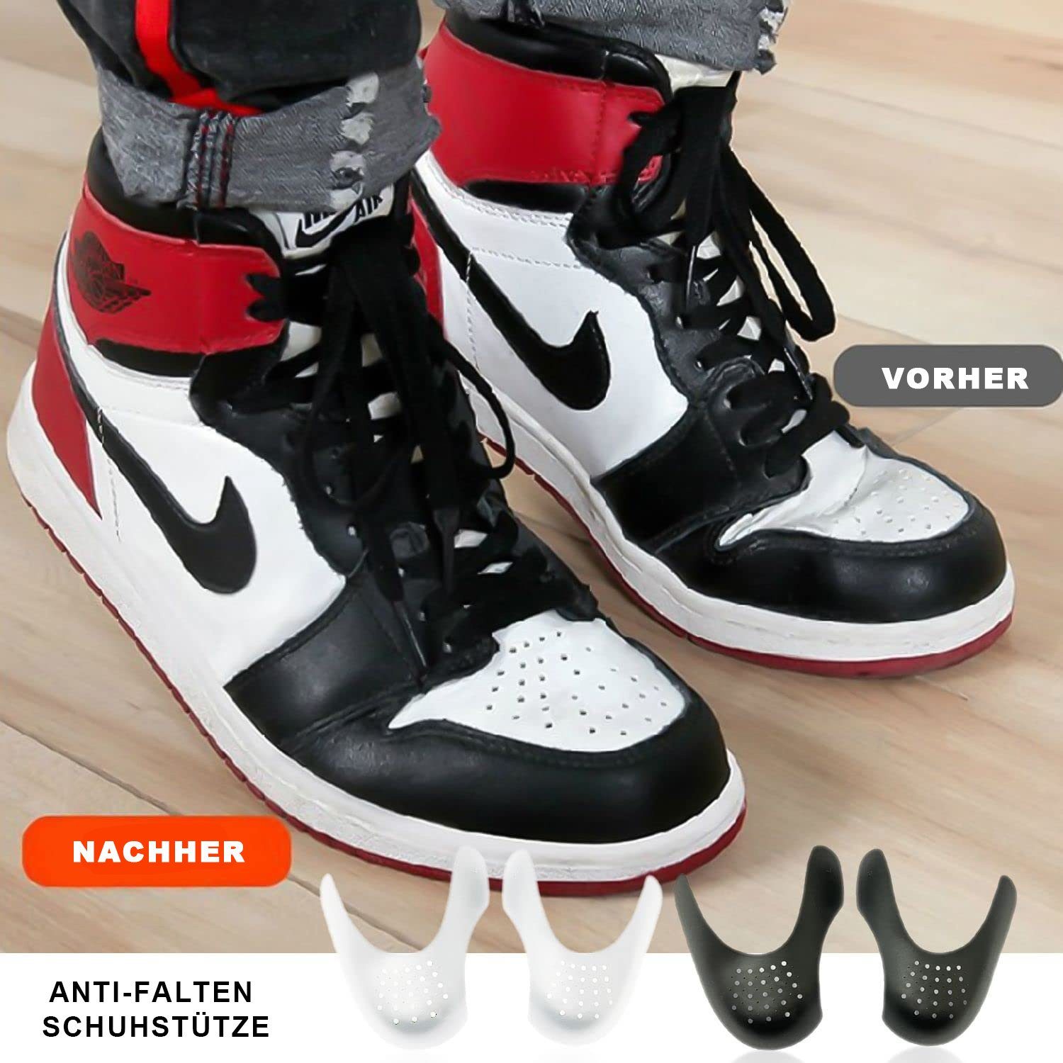 COOL-i ® Sneaker-Schuhschutz (2 Paar) – Anti-Knitter Zehenschutz-Einlagen Sneaker atmungsaktiv & zuschneidbar für Sneaker & Sportschuhe