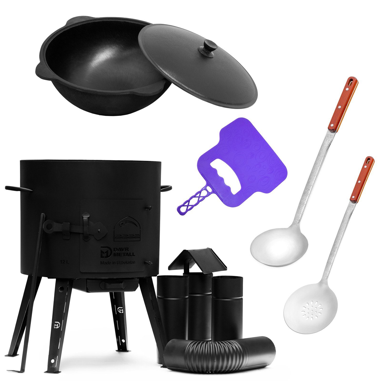 4BIG.fun Feuerstelle Ø49 Uchag Utschak mit Abzugsrohr 22L Kazan Eben, (2mm günstig online kaufen