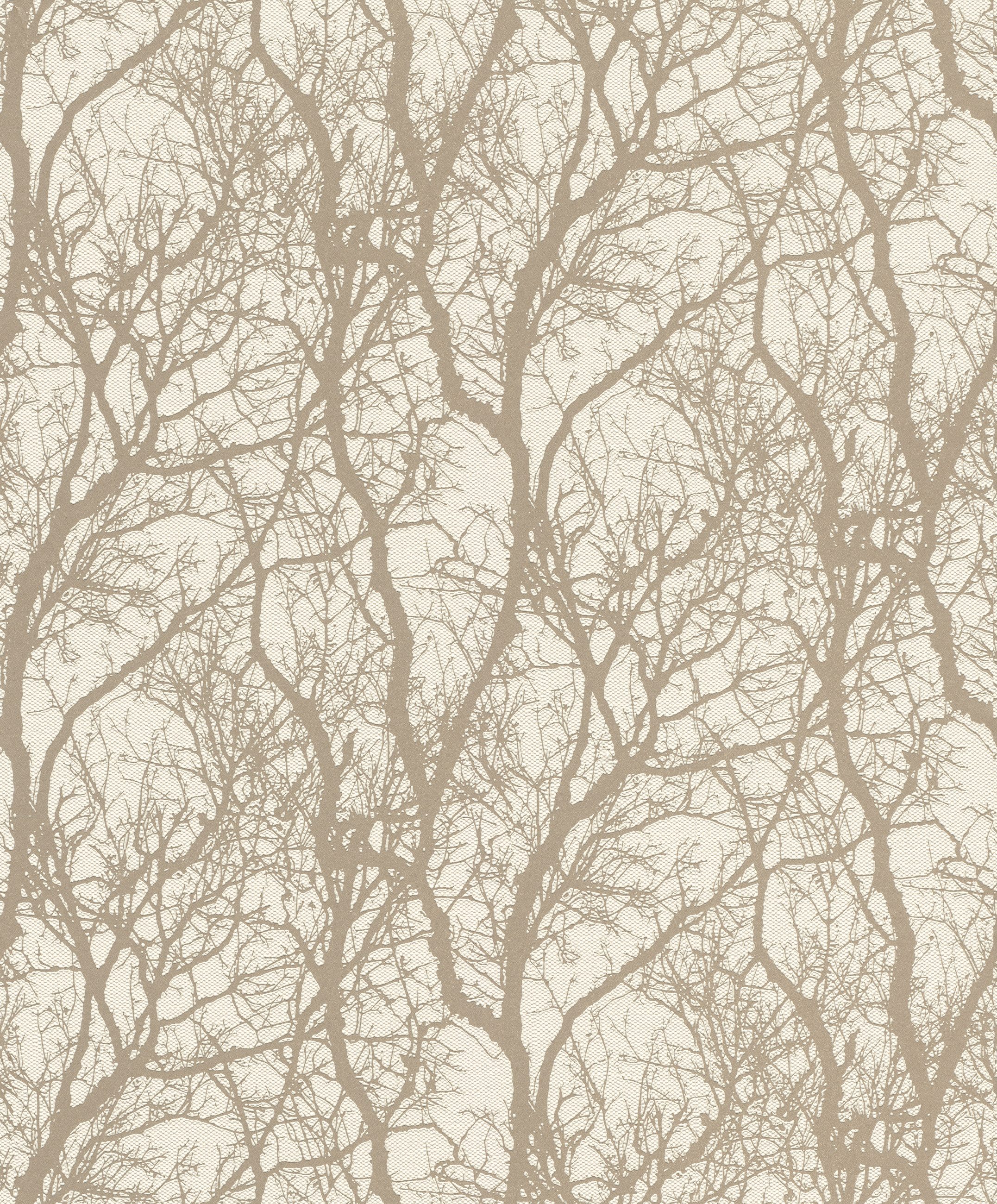 Rasch Vliestapete Florales Muster - Vliestapete Beige Gold, Floral, (1 Rolle, 1 St., 10,05 m x 0,53 m), gute Lichtbeständigkeit, feucht abwischbar, restlos abziehbar