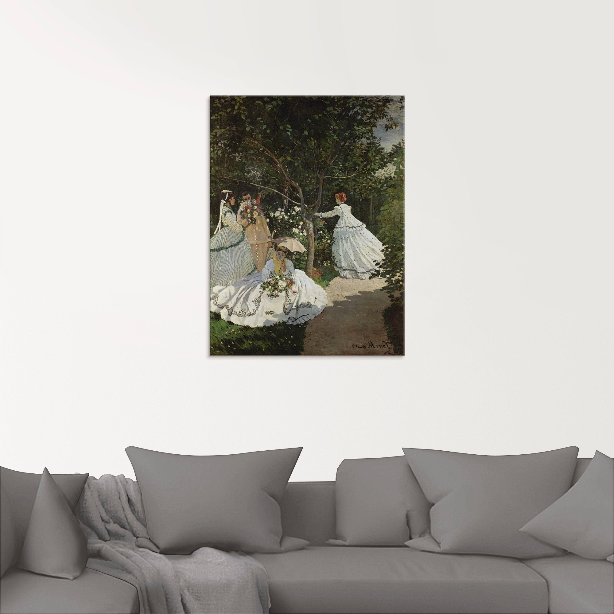 Artland Glasbild »Damen im Garten in Ville d'Avray. 1867«, Frau (1 Stück)-HomeTrends