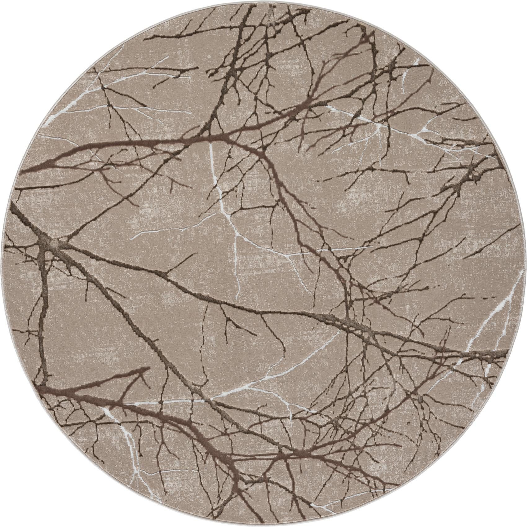 Floornovo Teppich Indoor Teppich Beige versch. Größen - rechteckig für alle Innenräume, rund, Trocken- und Feuchträume