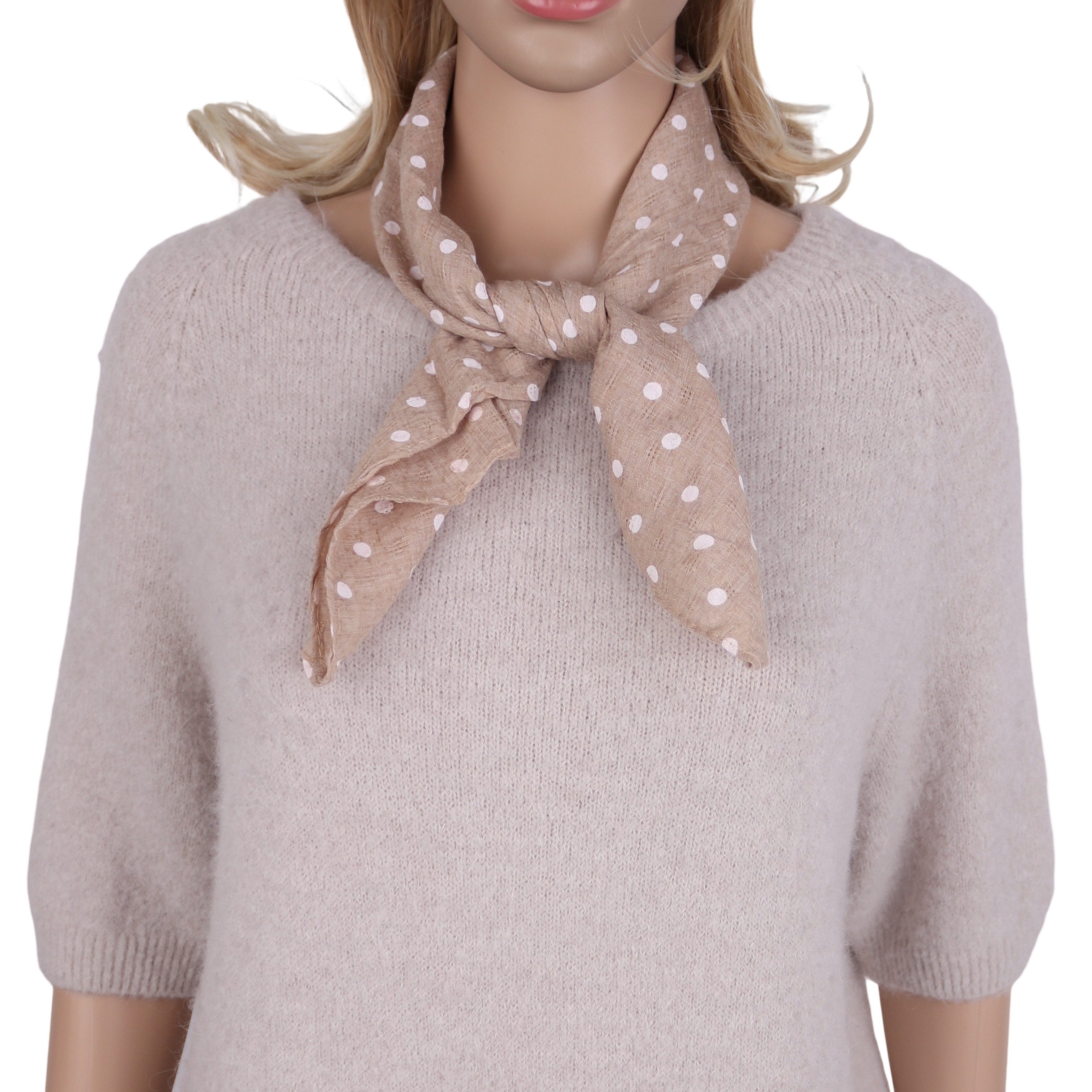 MIRROSI Nickituch Dreicktuch ca. 60 × 60 cm, wunderschönes Punkte-Muster, Damen Halstuch ideal für Frühling, Sommer oder Herbst