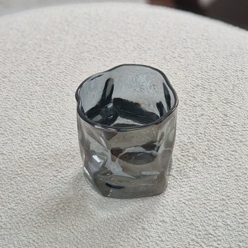 Zoha Glas Diamond Black Glas Trinkgläser Cocktailgläser 200ml, Glas, Hitzebeständig Eiskaffeegläser Tee Wasser Saft Kaffee -