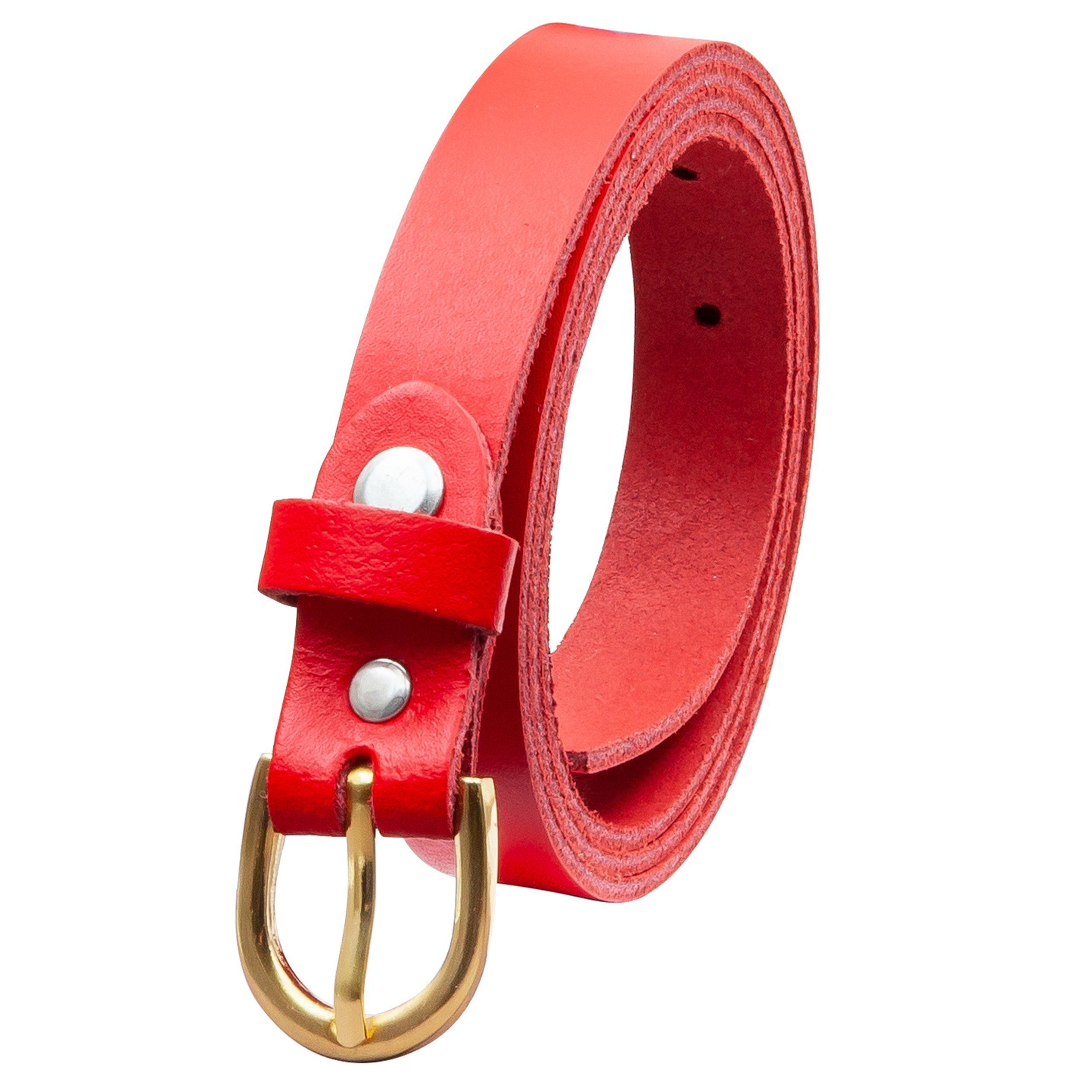 COLOGNEBELT Ledergürtel OM110-SL-Rot MADE IN GERMANY, Rot Kürzbar, 100 % Echtleder, Aus einem Stück, Unisex