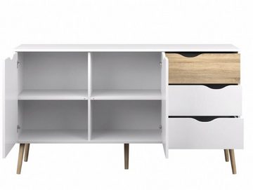 ebuy24 Sideboard Napoli Sideboard mit 3 Schubladen und 2 Türen weis