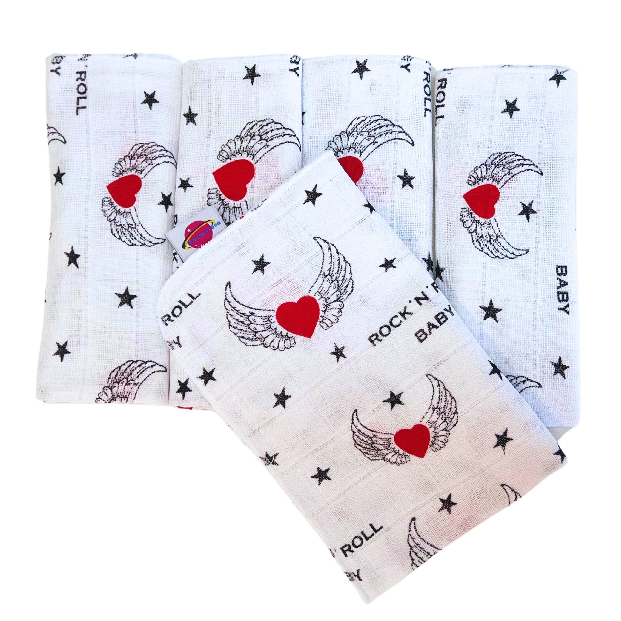 Babymajawelt Waschlappen Baby Mull Waschlappen Premium 40 x 40cm, 5 Stück, Mullstoff (Packung, 5-St), Extra weiche Mullqualität; Hohe Saugfähigkeit; Vielseitig einsetzbar