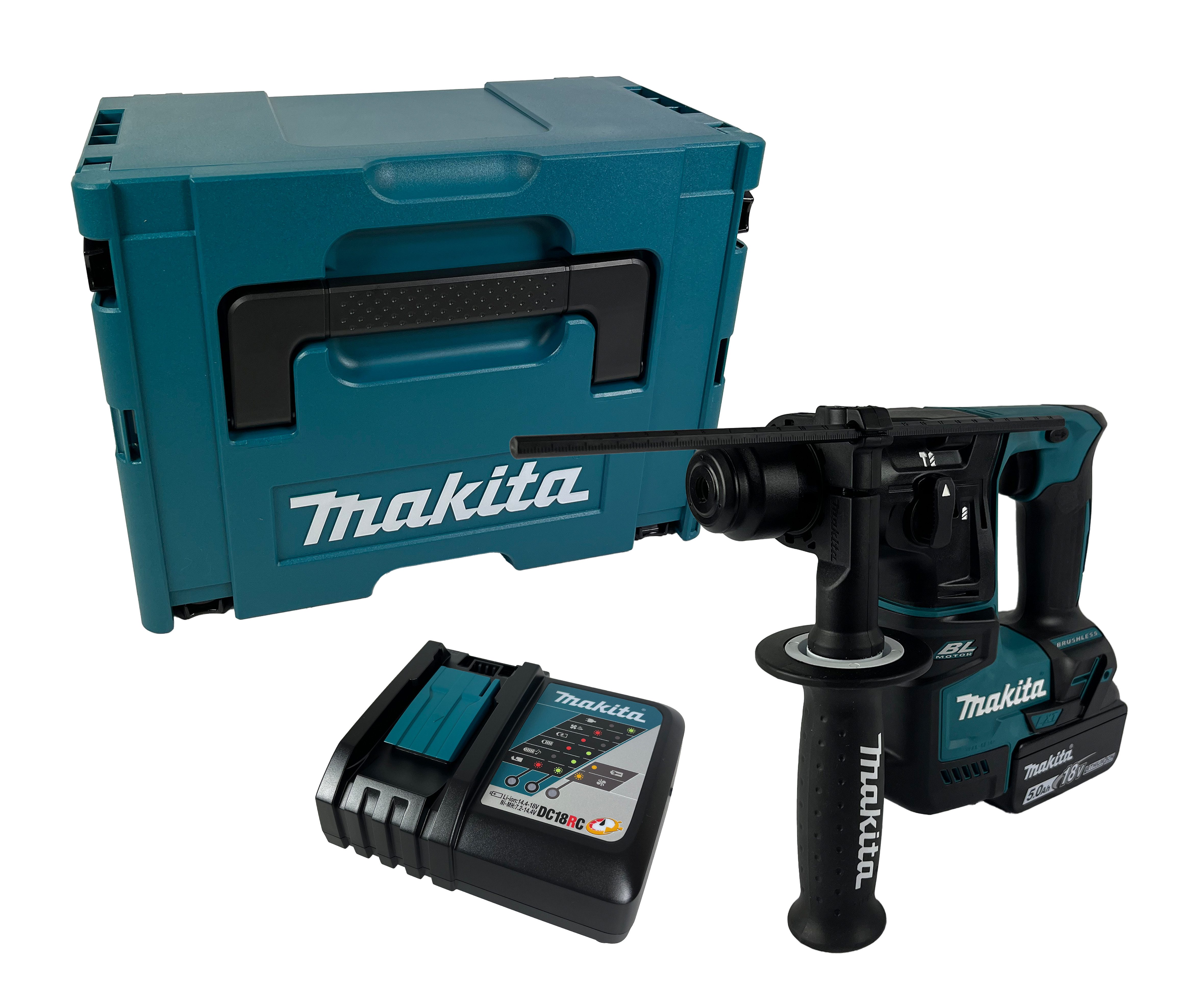 Makita Akku-Bohrhammer DHR171, mit Akku 5 Ah und Ladegerät im Makpac Gr. 3
