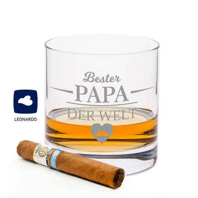 GRAVURZEILE Whiskyglas mit Gravur - Bester Papa der Welt - Geschenk zum Vatertag -, Glas