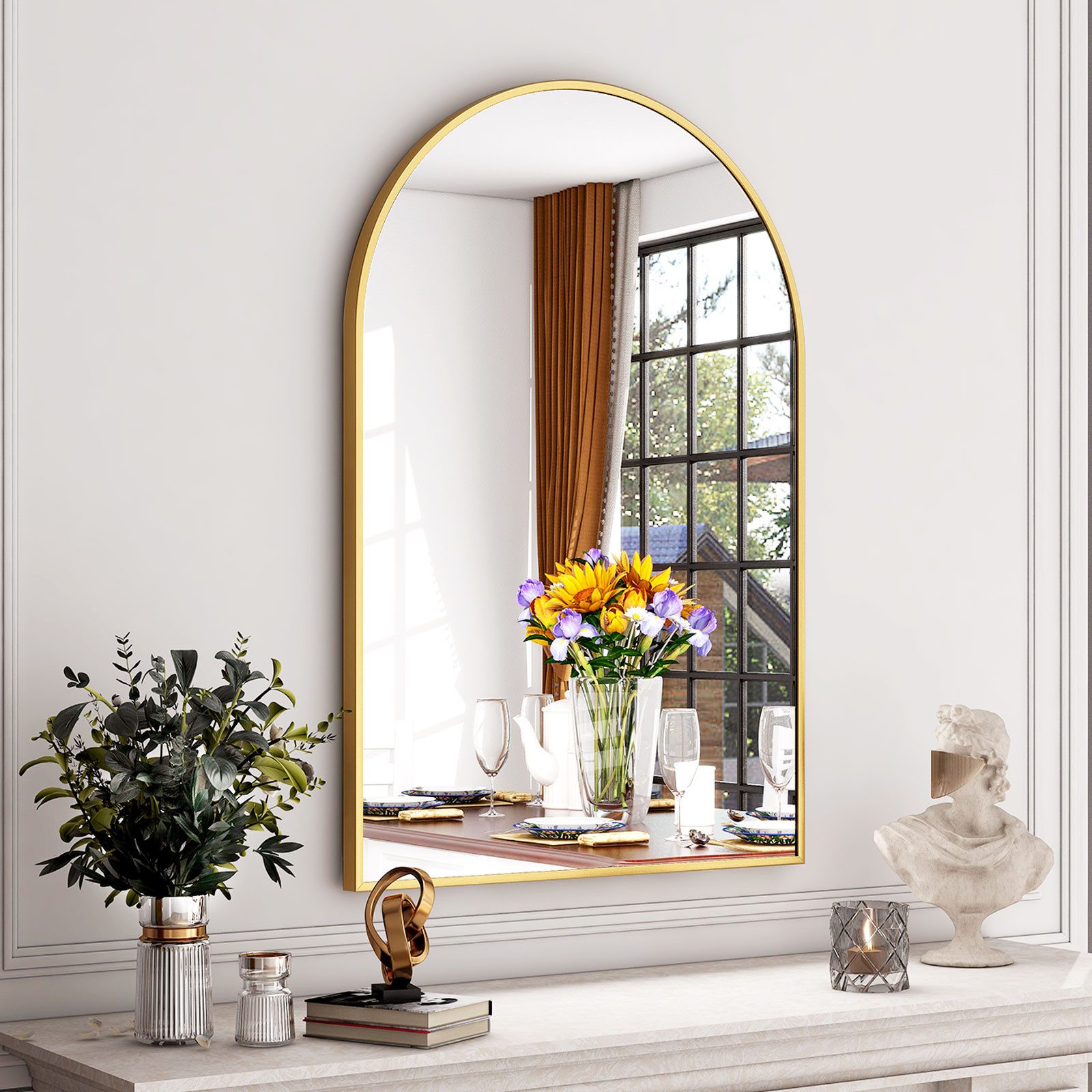 BEAUTYPEAK Dekospiegel Wasserdichter Bogenspiegel für das Badezimmer mit Ra günstig online kaufen