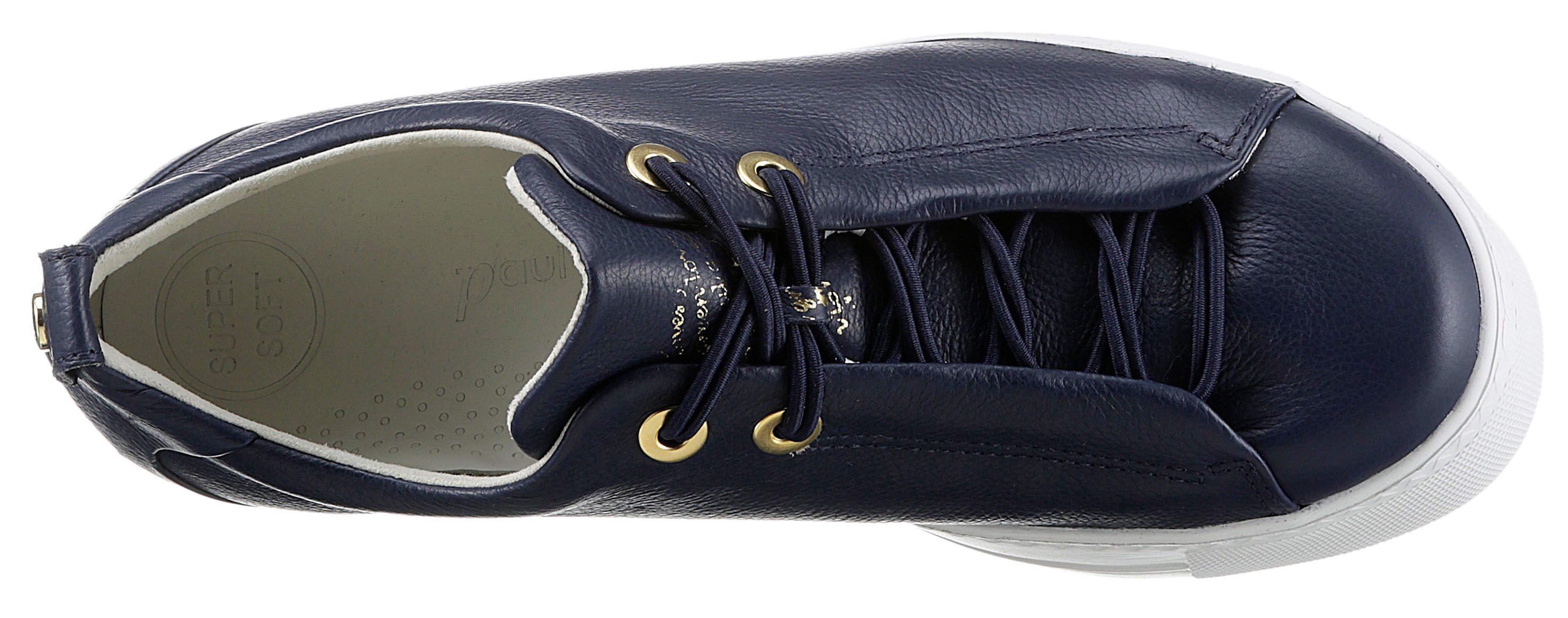 Slip-On mit Sneaker dunkelblau-goldfarben Gummizugschnürung Paul Green praktischer