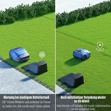 HOOKII Rasenmähroboter Neomow S,Schneiden des KI-Logiksystems, Stopppunkt-Nachschneiden, bis 1000 m² Rasenfläche, (WIFI/4G/Bluetooth/Ultraschall/App Steuerung), Mehrere Mähmodi,Inklusive 4400-mAh-Hochladeakku und Ladestation