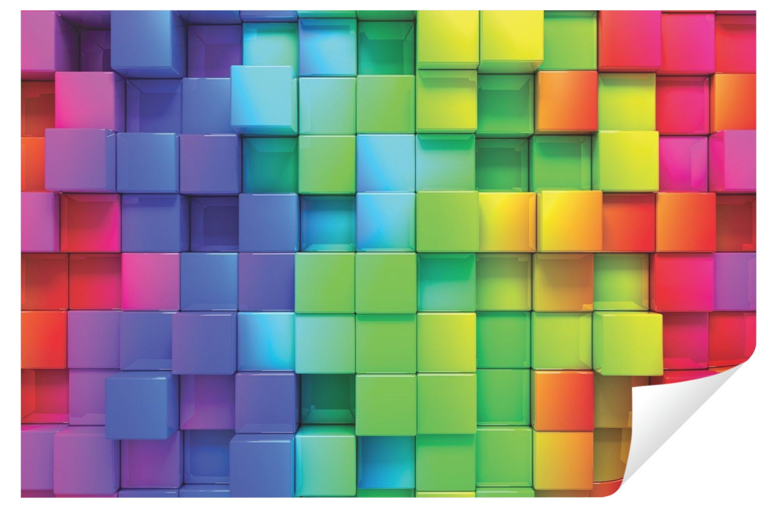 Wallarena Fototapete Kinderzimmer Jungen Mädchen Blöcke Regenbogen Vlies Ta günstig online kaufen