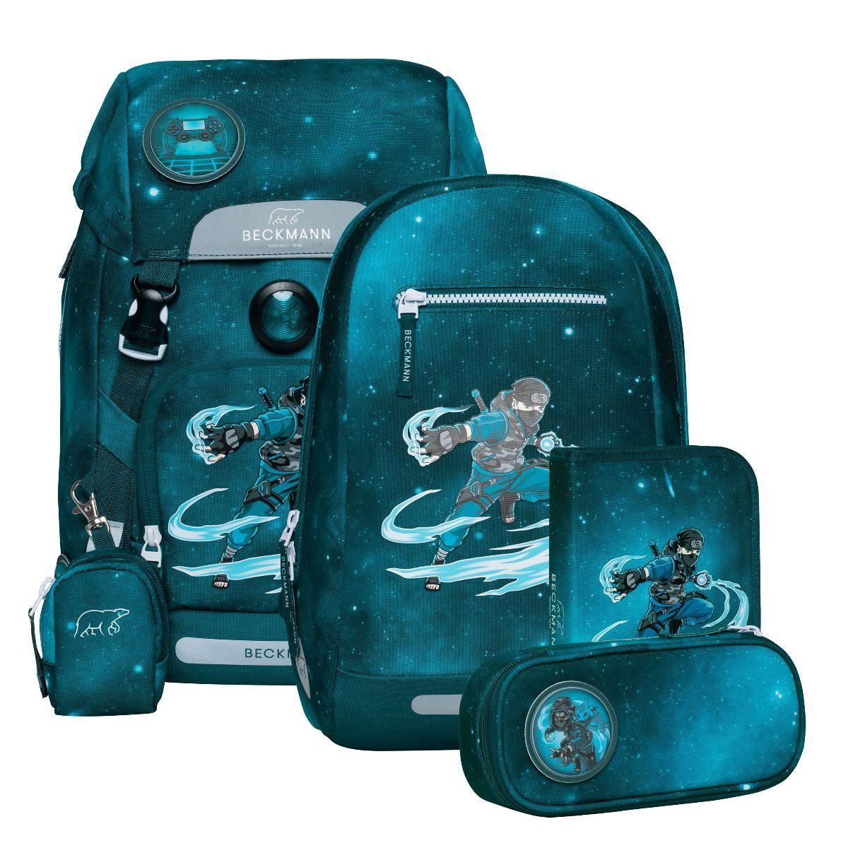 Beckmann Schulranzen Classic (6tlg., inkl. Sportrucksack, Federmäppchen, Schlamperrolle und Buttons)