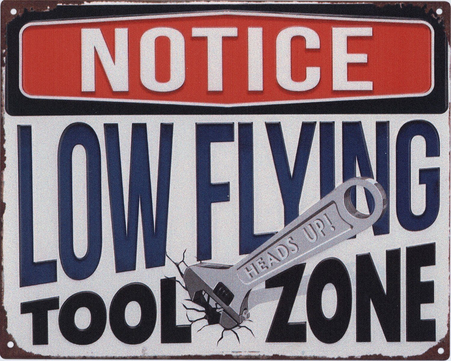 Metallschild Blechschild Notice Flying Tool