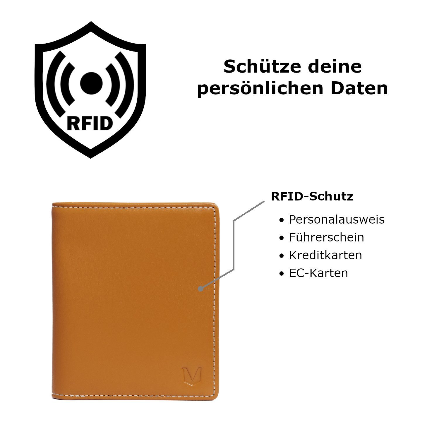 echtes RFID Münzfach, Schutz (Inkl. Reißverschluss, Rindsleder, Geldbörse PANA Geschenkbox), MAGATI Mit Geldbörse Tiefschwarz