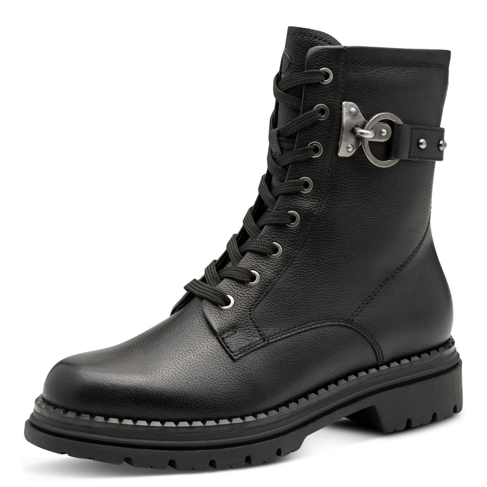 Tamaris Schnürstiefelette, Blockabsatz, Schnürboots mit nietenbesetzem Zierriegel