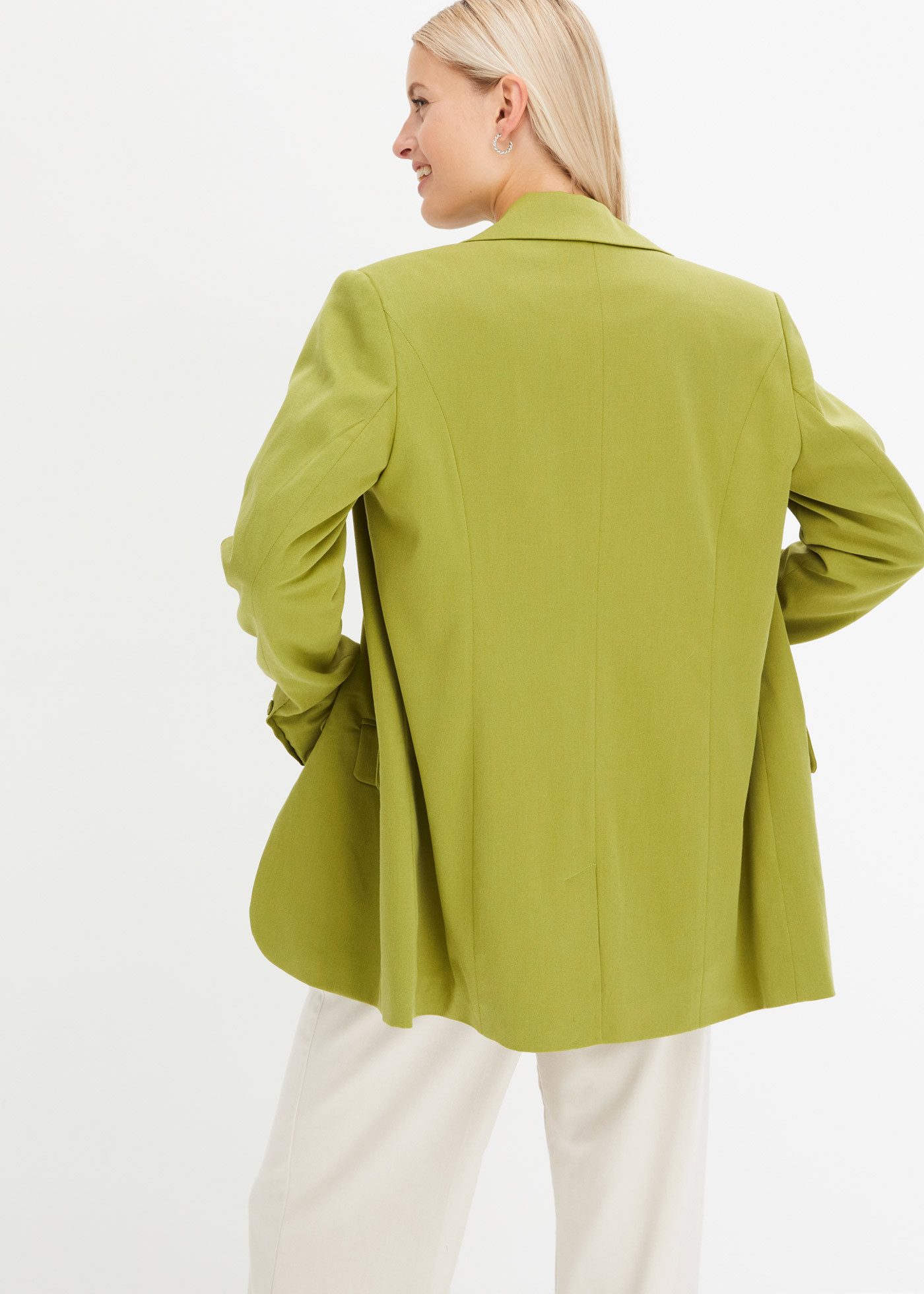 bonprix Longblazer Oversized Passform, 2-Knopfverschluß, Einreiher, Klappen günstig online kaufen
