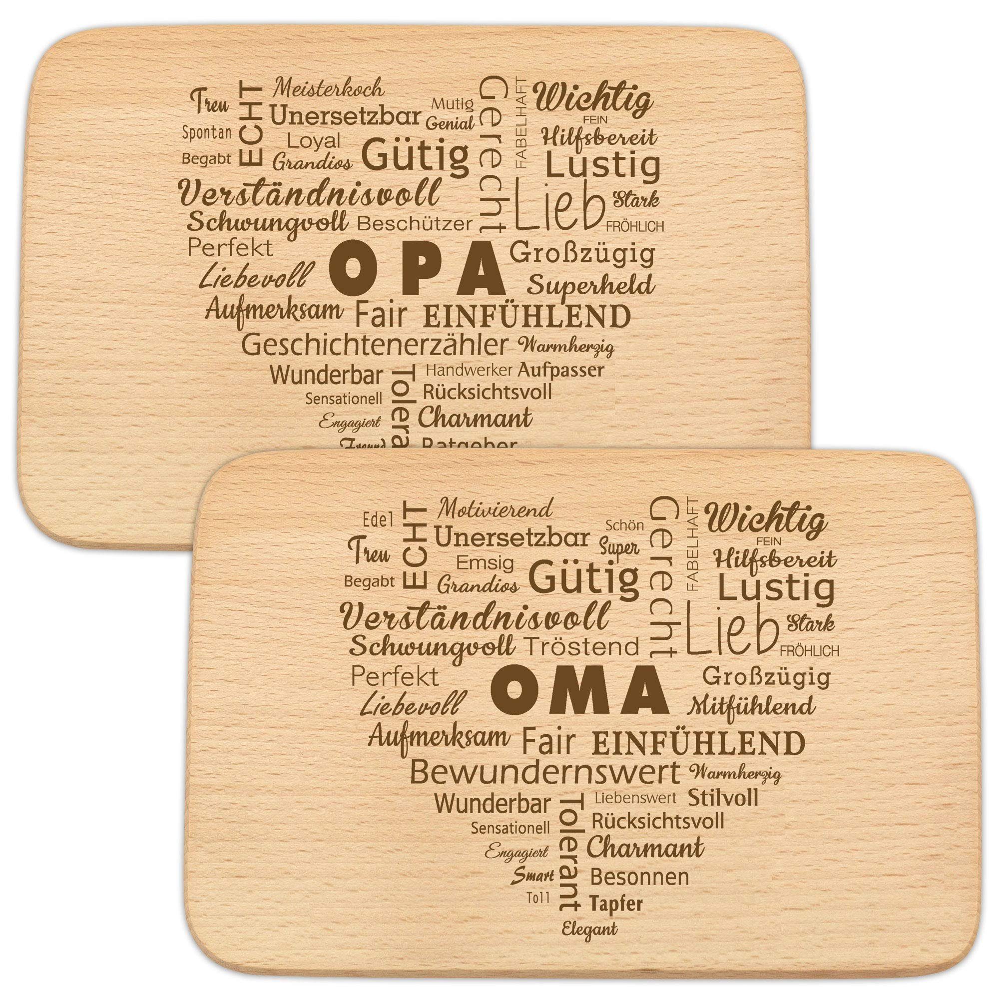 Spruchreif® Frühstücksbrett 2er Set · Geschenke Gravur Oma/Opa Holz Papa/Mama Brotzeitbrett Oma/Opa Frühstücksbrettchen · Frühstücksbrettchen und mit · · für · Eltern/Großeltern Geschenke Geschenk Mama/Papa