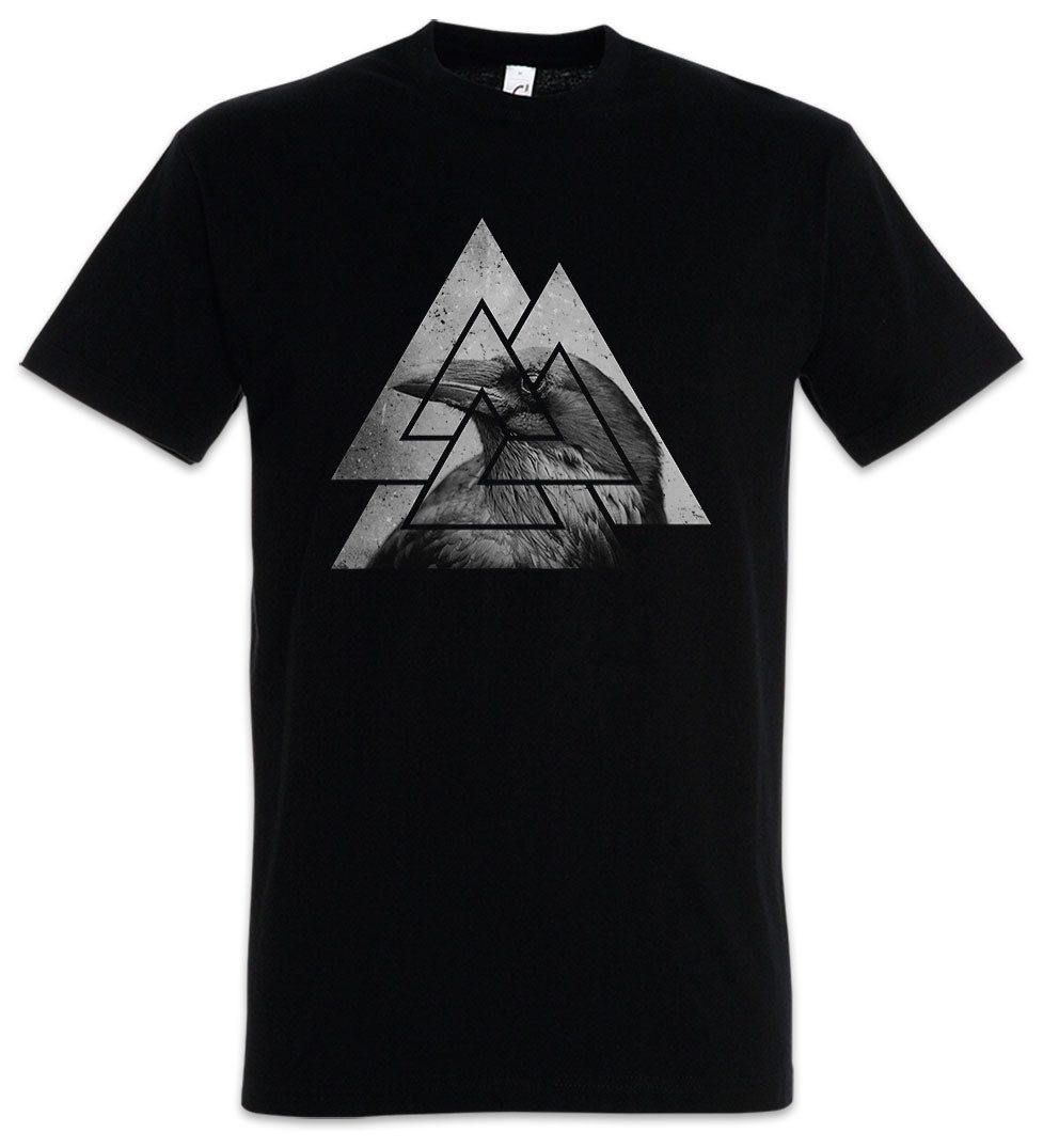 Urban Backwoods Print-Shirt Walknut Raven Herren T-Shirt Black Wikinger Vkings Loki Wotan Odhin (1-tlg) Odin Thor Asgard Yggdrasil