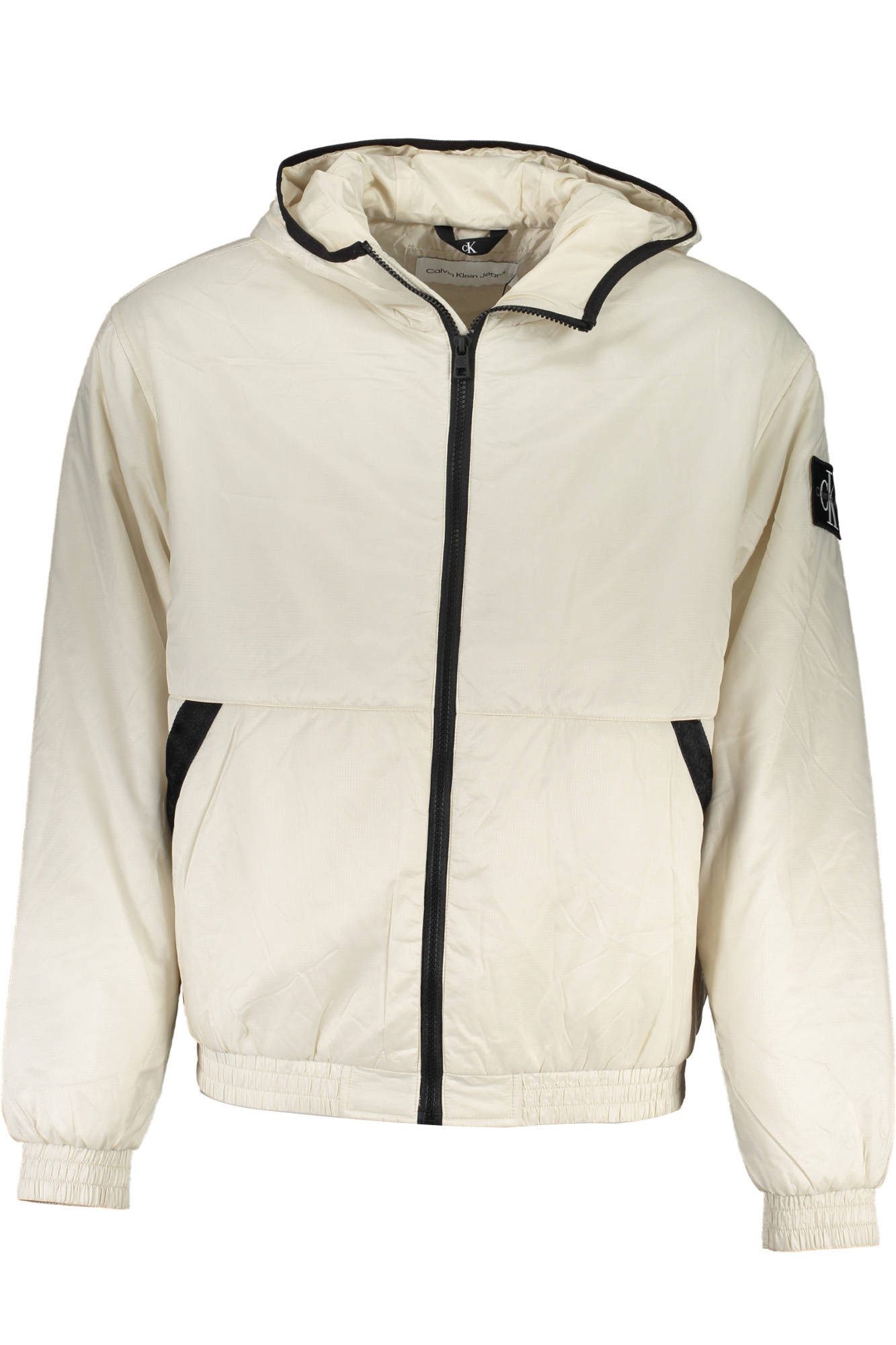 Calvin Klein Jeans Outdoorjacke Beige Herrenjacke mit Kapuze aus recyceltem Polyester - Stil & Komfort