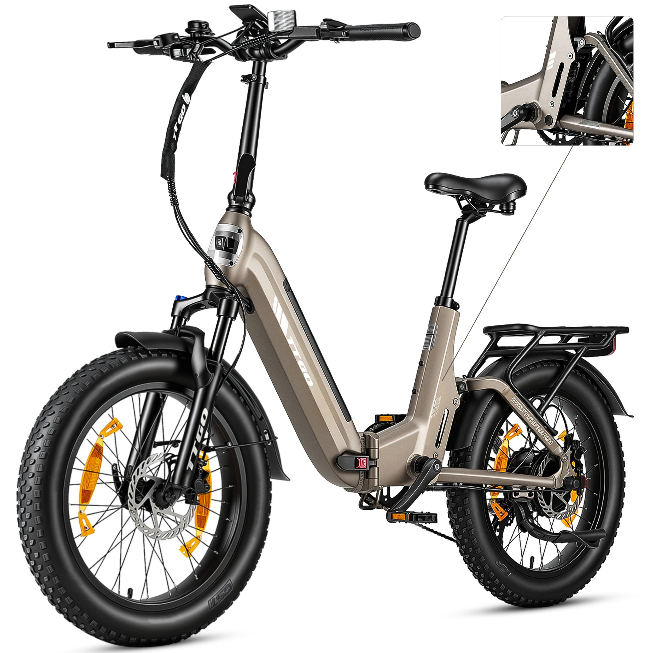 E-Bike Klapprad 20 Zoll, Fully, Vollfederung, 48V 720Wh, bis zu 150km, 150kg belastbar