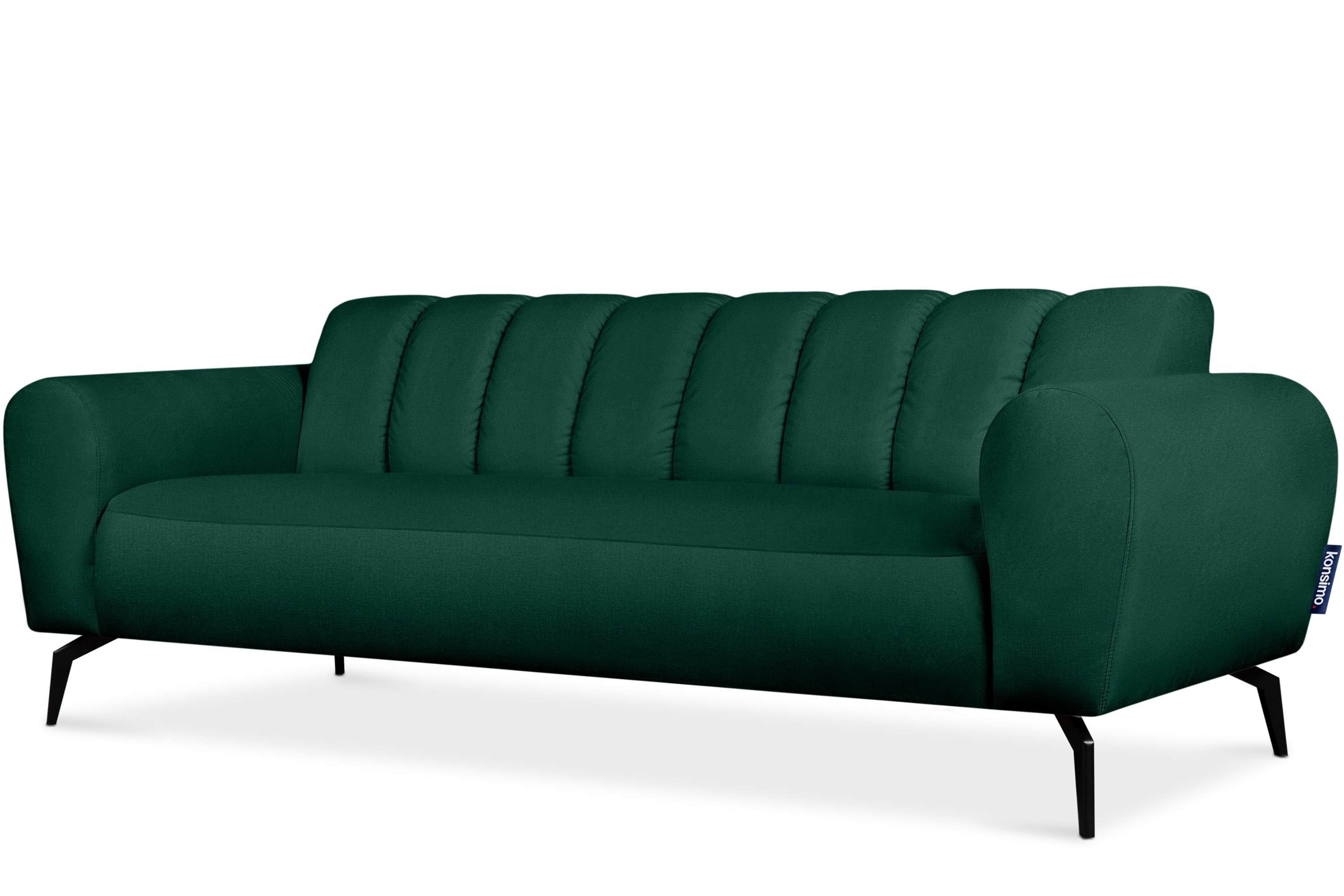 Konsimo Eigenschaften Sitzer, mit wasserabweisenden 3 Sofa RUBERO Gewebe dunkelgrün Design, modernes Sofa dunkelgrün |
